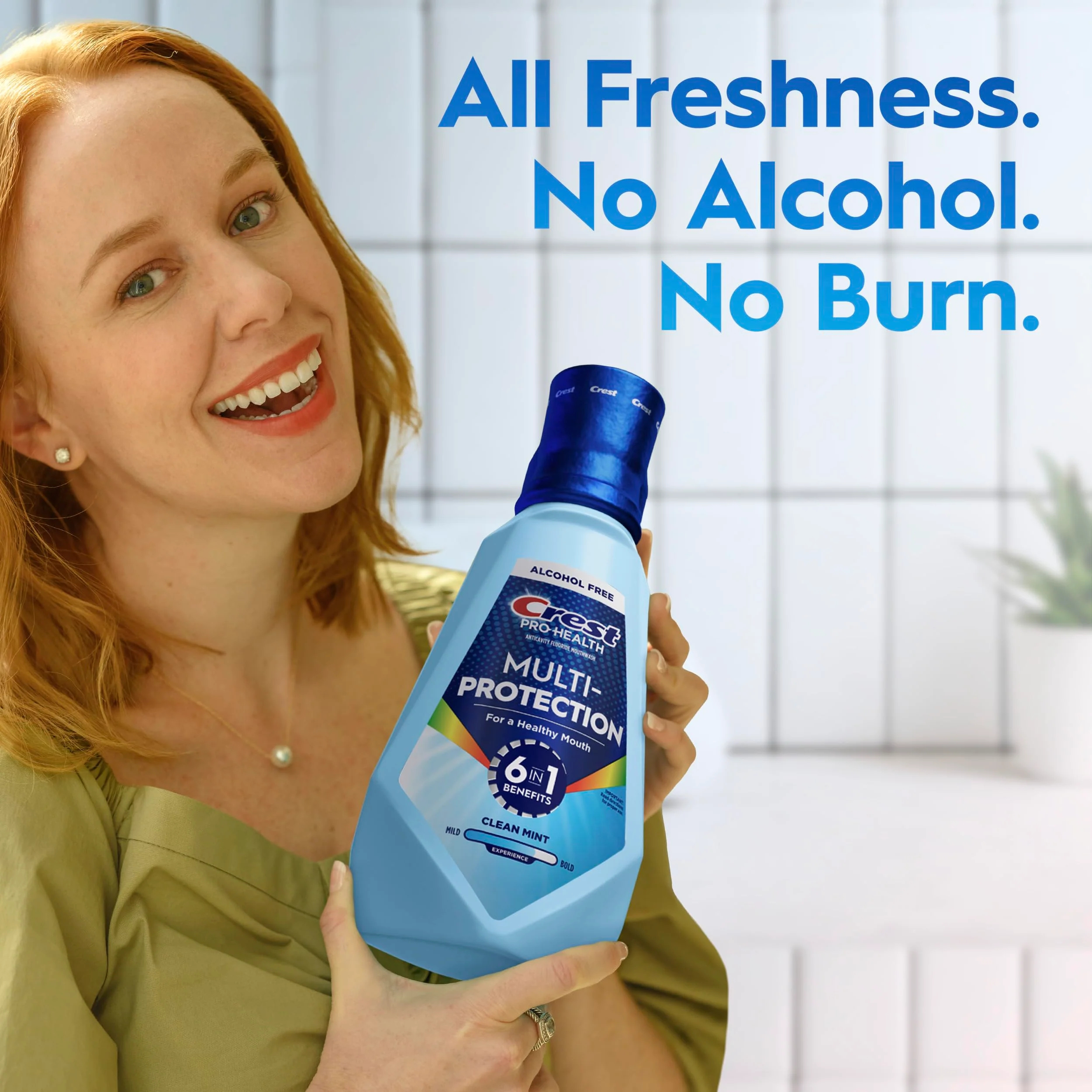 Crest Mouthwash Pro Health Multi-Protection, 6-in-1 Benefits, Alcohol Free, Anticavity Fluoride, Contains CPC (cetylpyridinium Chloride), Clean Mint, 1 L (33.8 fl oz), Pack of 2 - Image 7