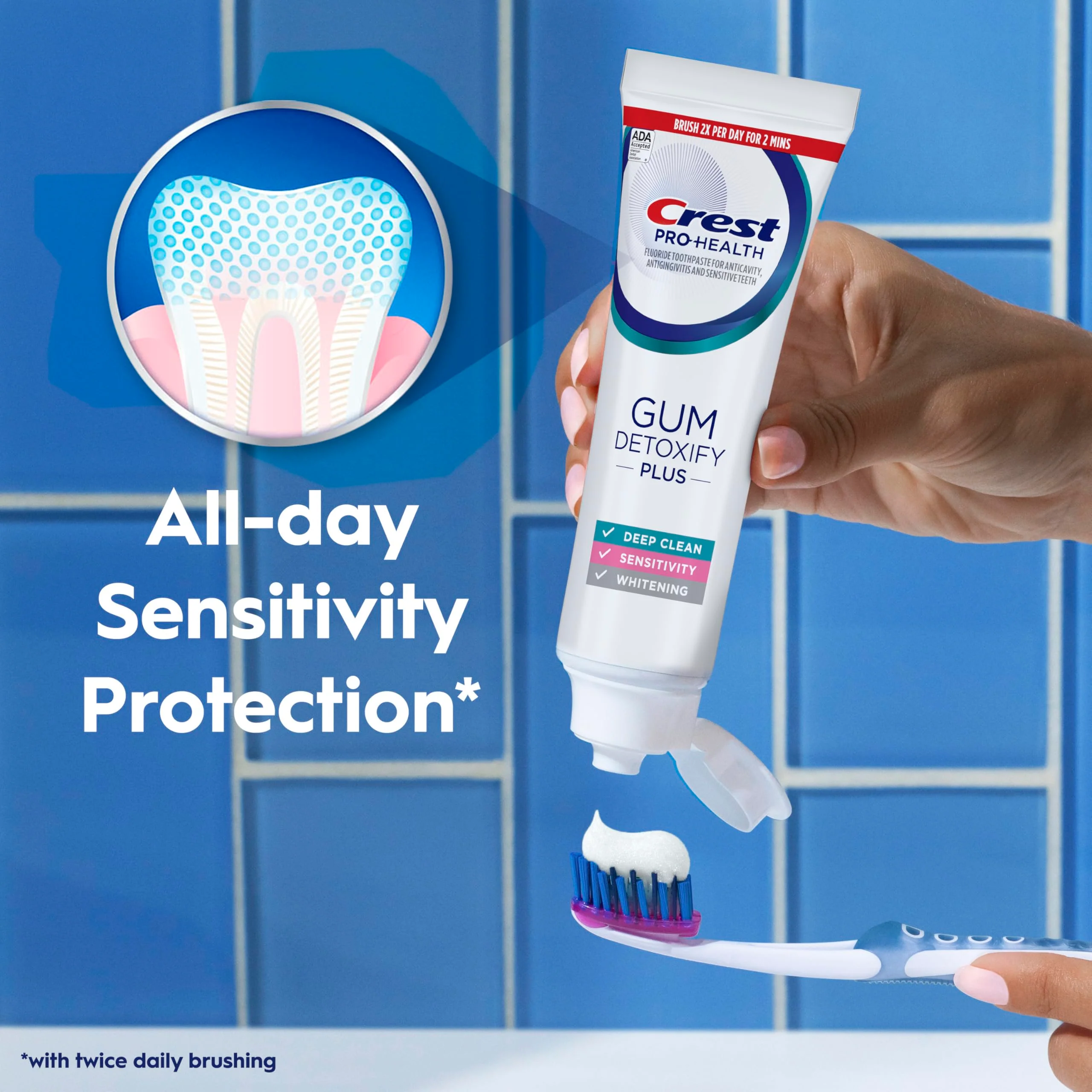 Crest Pro-Health Gum Detoxify Plus Toothpaste 4.5 oz Pack of 3 - Antibacterial Fluoride Toothpaste, Sensitivity Protection, Whitens Teeth, Anticavity, Plaque Control - Image 2