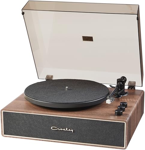 Crosley CR6046A-WAGL Stave 2-Speed Bluetooth Record Player Turntable with Built-in Speakers, Walnut - Image 11