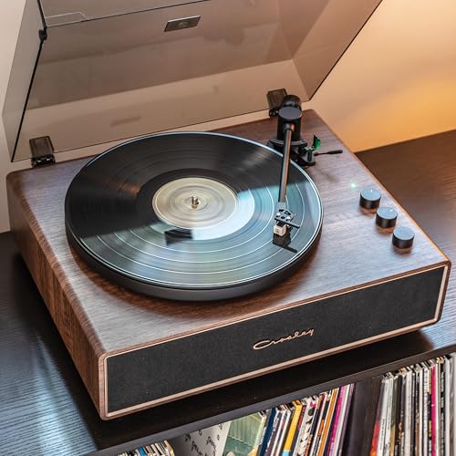 Crosley CR6046A-WAGL Stave 2-Speed Bluetooth Record Player Turntable with Built-in Speakers, Walnut - Image 12