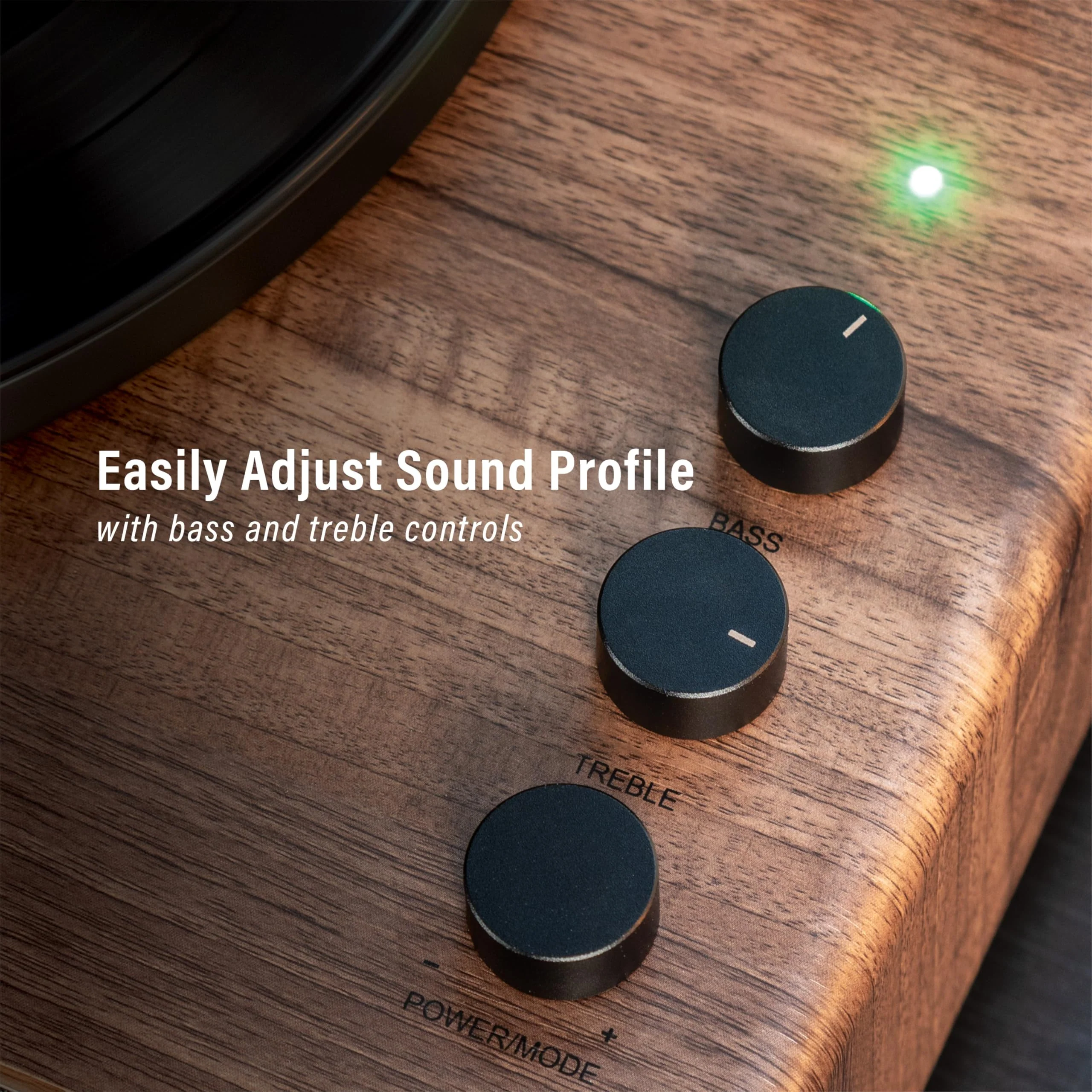 Crosley CR6046A-WAGL Stave 2-Speed Bluetooth Record Player Turntable with Built-in Speakers, Walnut - Image 16