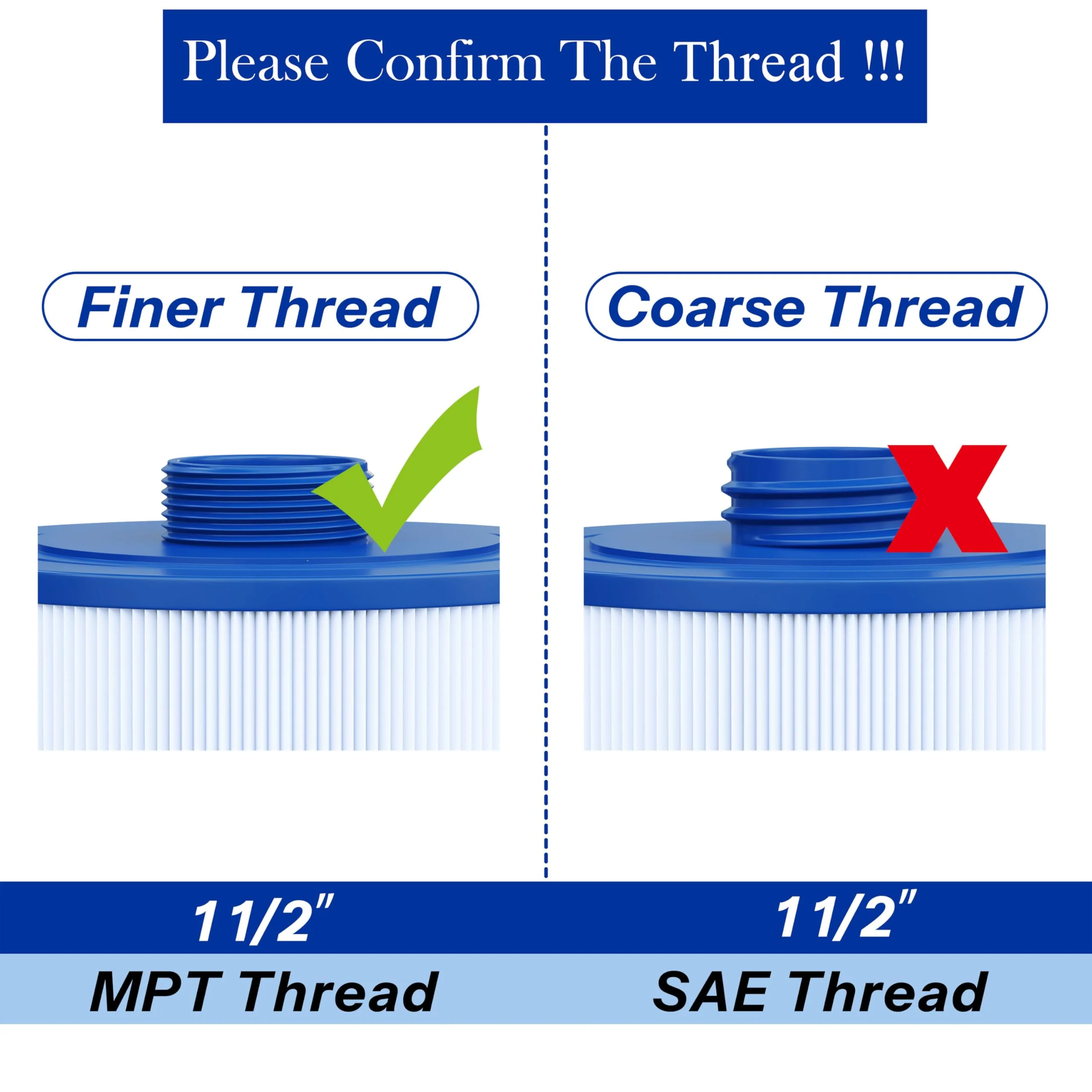 Cryspool® 05015 Spa Filter Compatible with 5CH-35, PMAX50P4, PAS35P, Maax 104309, FC-0300, 35 Sq. Ft hot tub Filter Cartridge, 1 1/2" MPT, 2 Pack - Image 8