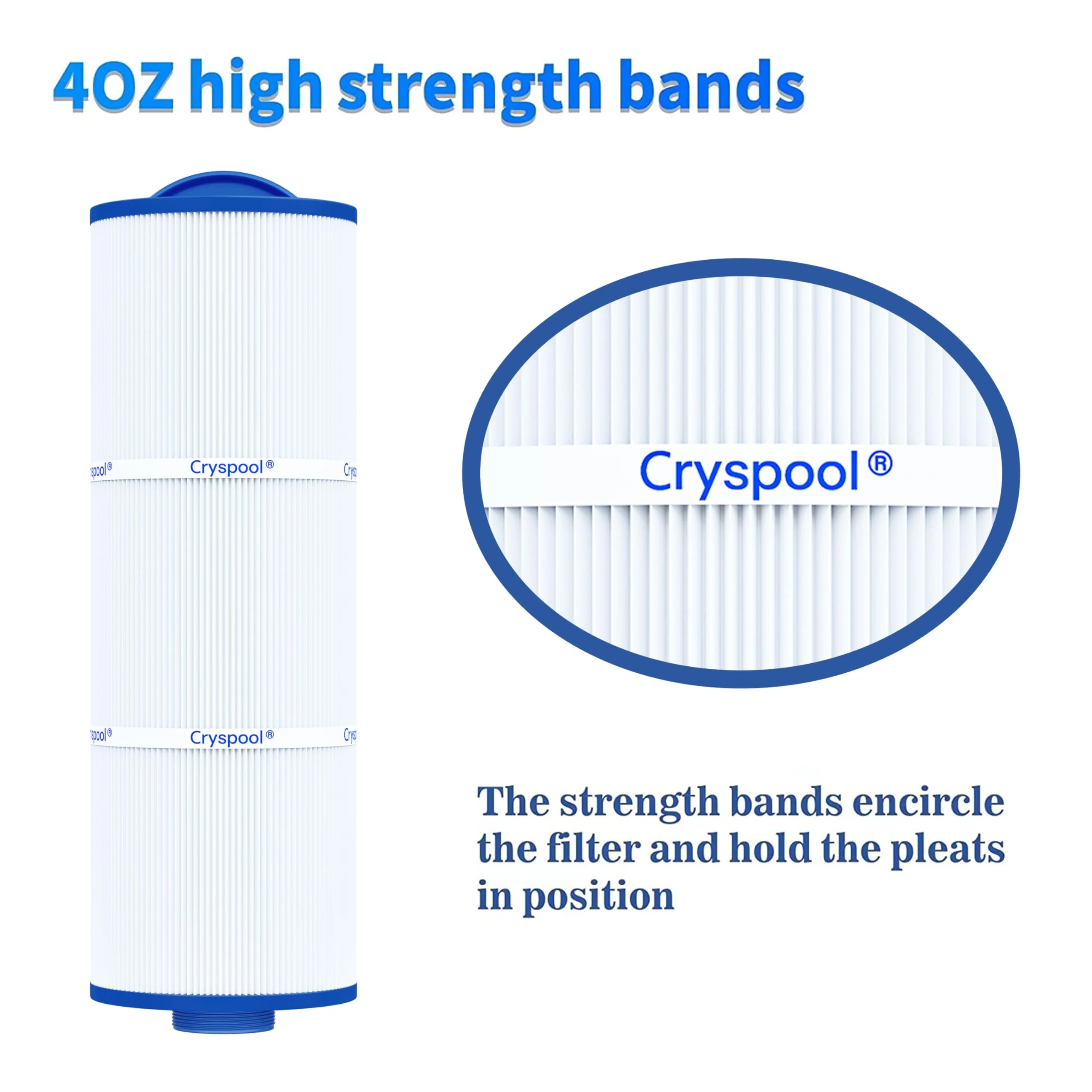 Cryspool® 05043 Filter Compatible with 20690 Marquis Hot Tub Filter, 5CH-512, 50 Sq. Ft Spa Filter Cartridge, 2 Pack - Image 4