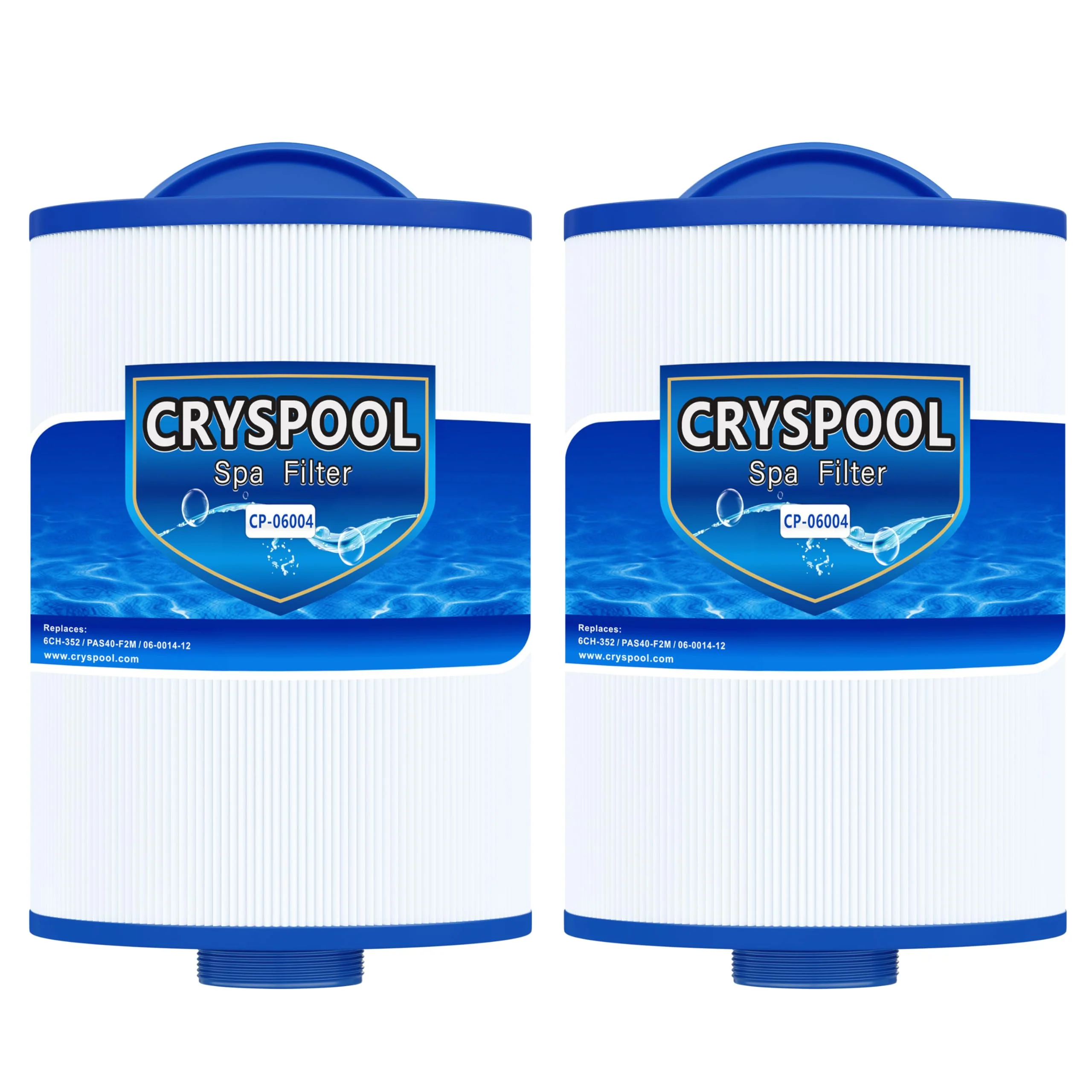 Cryspool® 06004 Filter Compatible with Artesian Spas 06-0014-12, PMA-R1/x268546 with Closed Handle(Not be Removed), 6CH-352, FC-0318, PAS40-F2M, 06-0055-12, 35 Sq. Ft Spa Filter Cartridge, 2 Pack