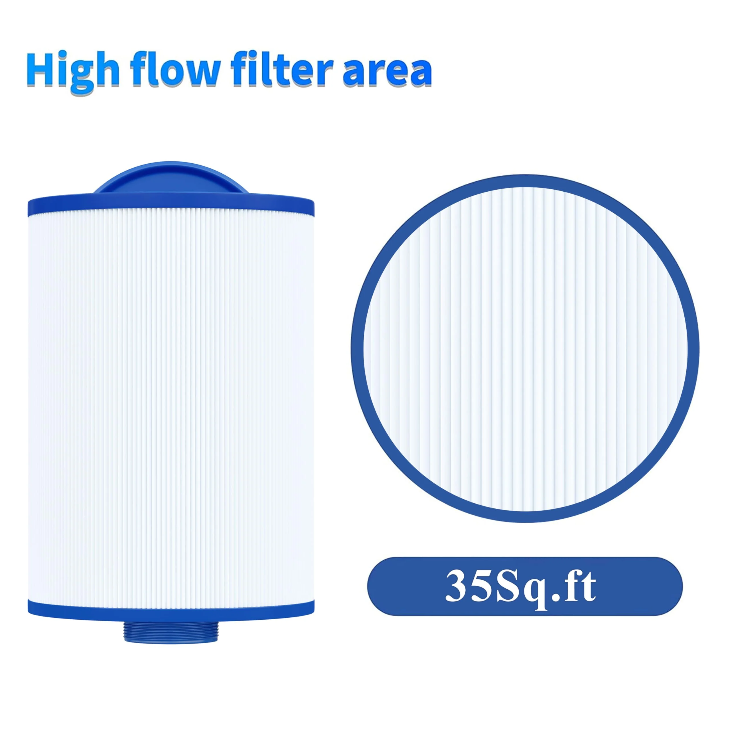 Cryspool® 06004 Filter Compatible with Artesian Spas 06-0014-12, PMA-R1/x268546 with Closed Handle(Not be Removed), 6CH-352, FC-0318, PAS40-F2M, 06-0055-12, 35 Sq. Ft Spa Filter Cartridge, 2 Pack - Image 3