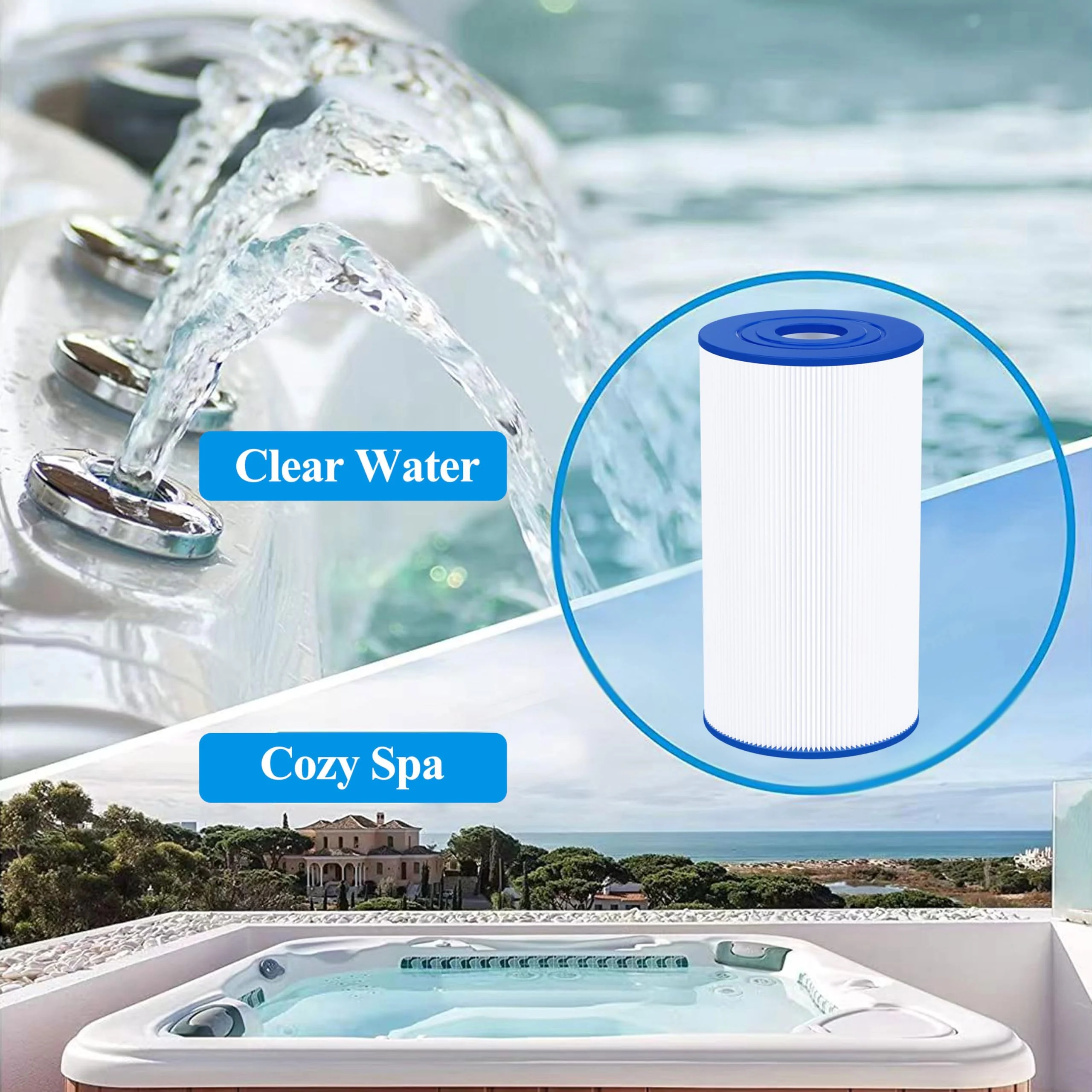 Cryspool® 06016 Filter Compatible with PWK30, C-6430, Watkins 31489, FC-3915, P/N0969601, 71825, 73178, 73250, 30 Sq. Ft Spa Filter Cartridge, 5 Pack - Image 2
