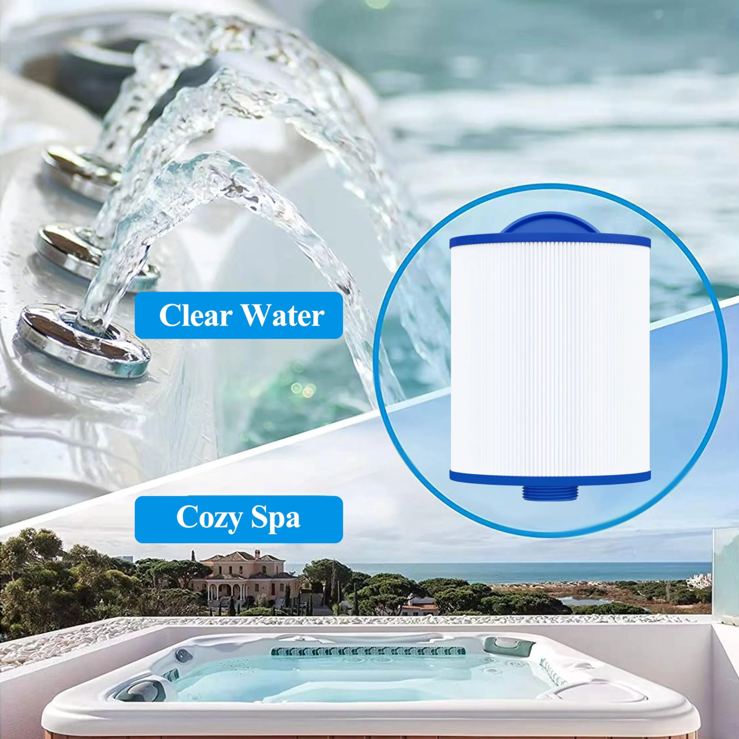 Cryspool® 06045 Filter Compatible with Artesian Spas, Tidal Fit Swim 06-0006-12, 06-0005-12, 6CH-502, PAS50SV-F2M, FC-0311, 50 Sq. Ft Spa Filter Cartridge, 2 Pack - Image 2