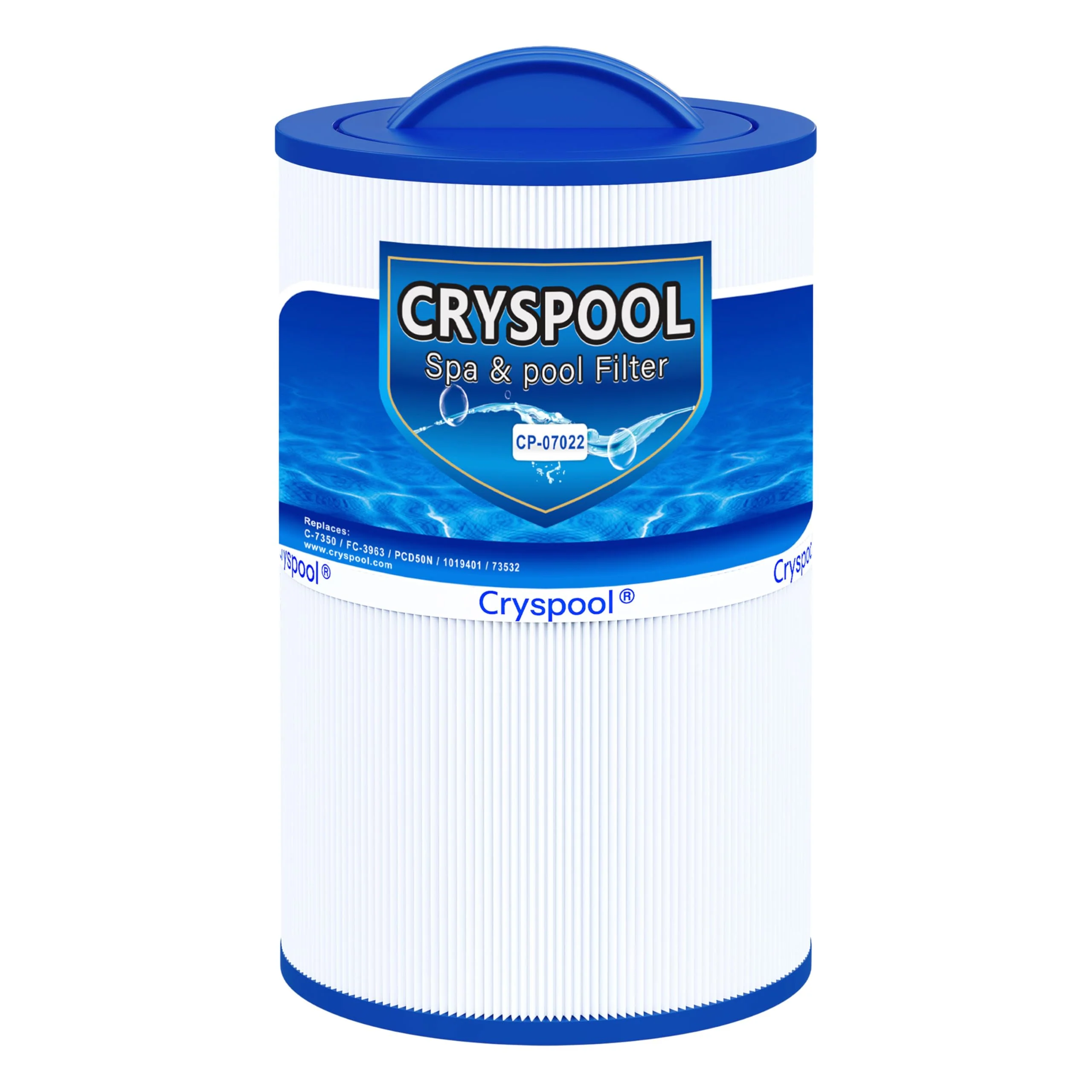 Cryspool® 07022 Filter Compatible with Caldera 50, Caldera Spas, C-7350, 1019401, 73532, PCD50N, FC-3963, 50 Sq. Ft Spa Filter Cartridge, 1 Pack