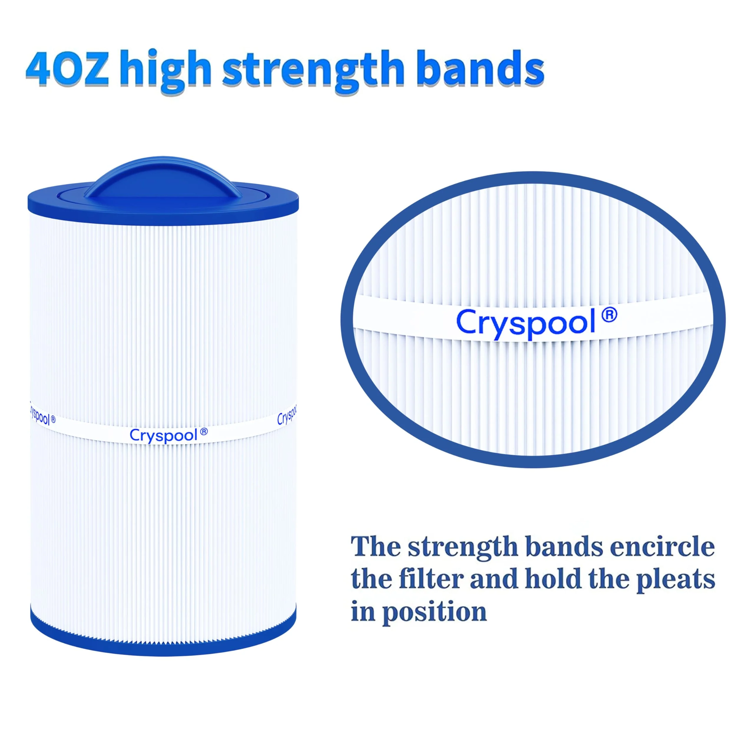 Cryspool® 07022 Filter Compatible with Caldera 50, Caldera Spas, C-7350, 1019401, 73532, PCD50N, FC-3963, 50 Sq. Ft Spa Filter Cartridge, 1 Pack - Image 4
