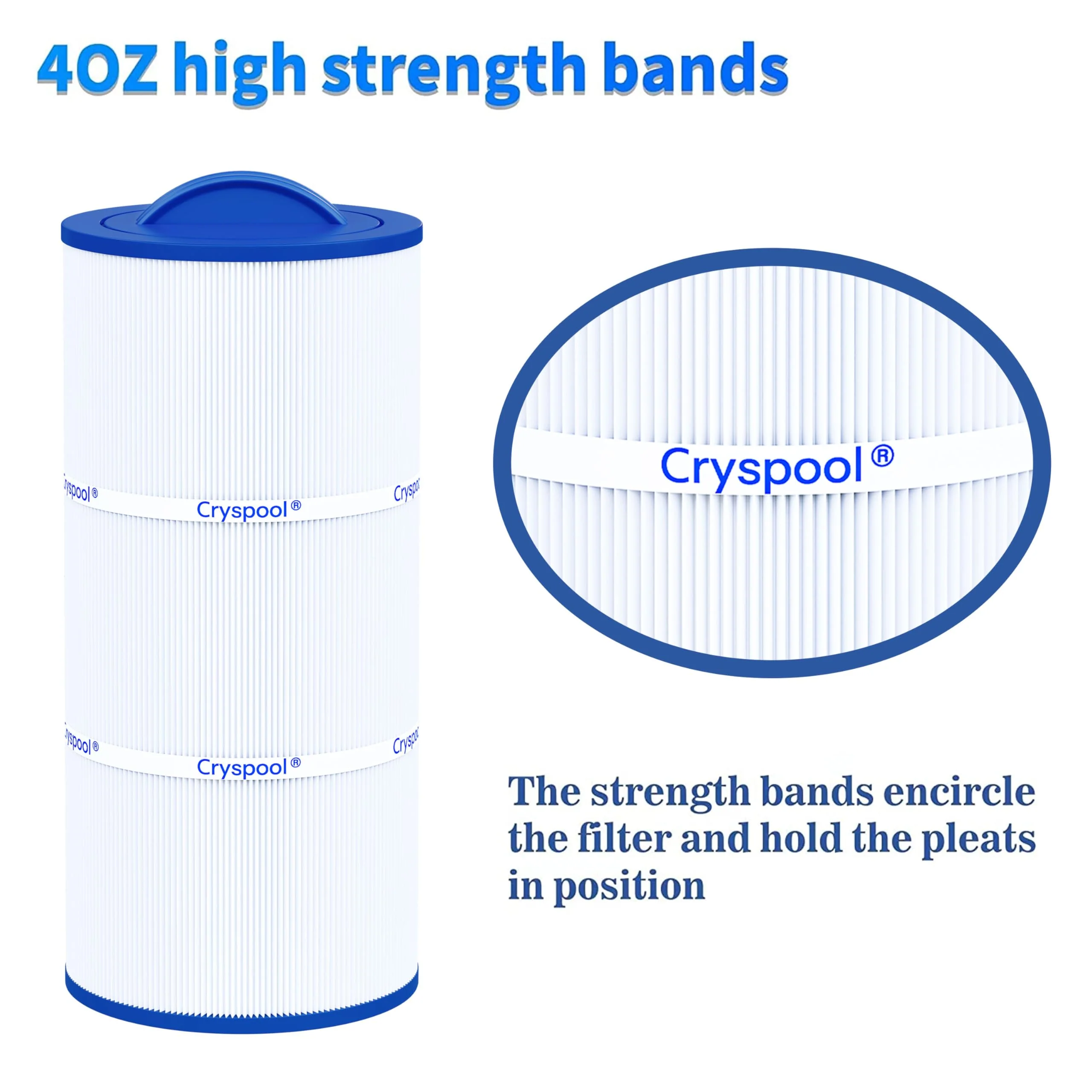 Cryspool® 07043 Filter Compatible with Caldera 75, C-7375, 1019301, 73531, PCD75N, FC-3964, 75 Sq. Ft Spa Filter Cartridge, 1 Pack - Image 4