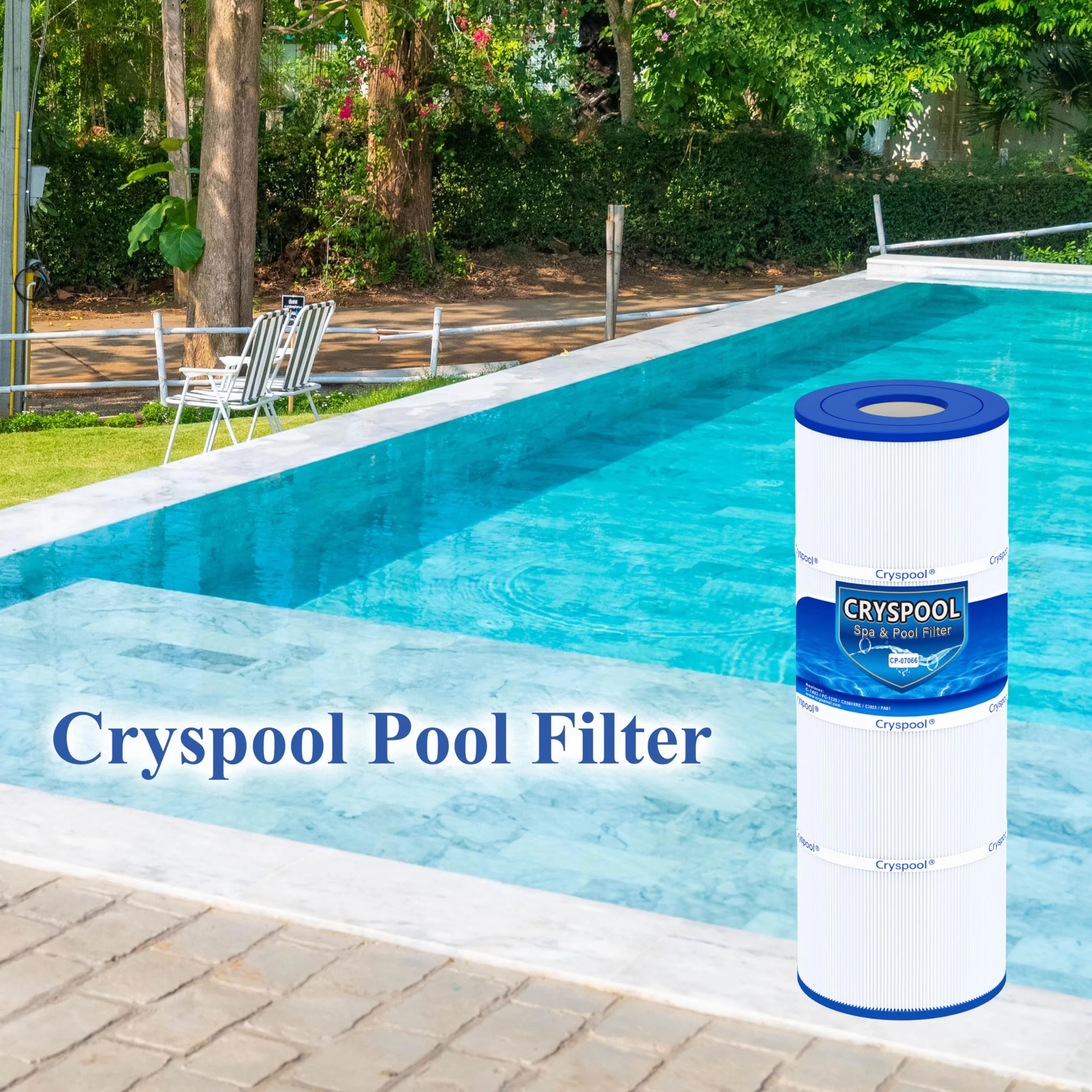Cryspool® 07066 Filter Compatible with CX580XRE, SwimClear C3025, C3030, PA81, C-7483, FC-1225, 4×81 Sq. Ft Pool Filter Cartridge, 4 Pack - Image 2