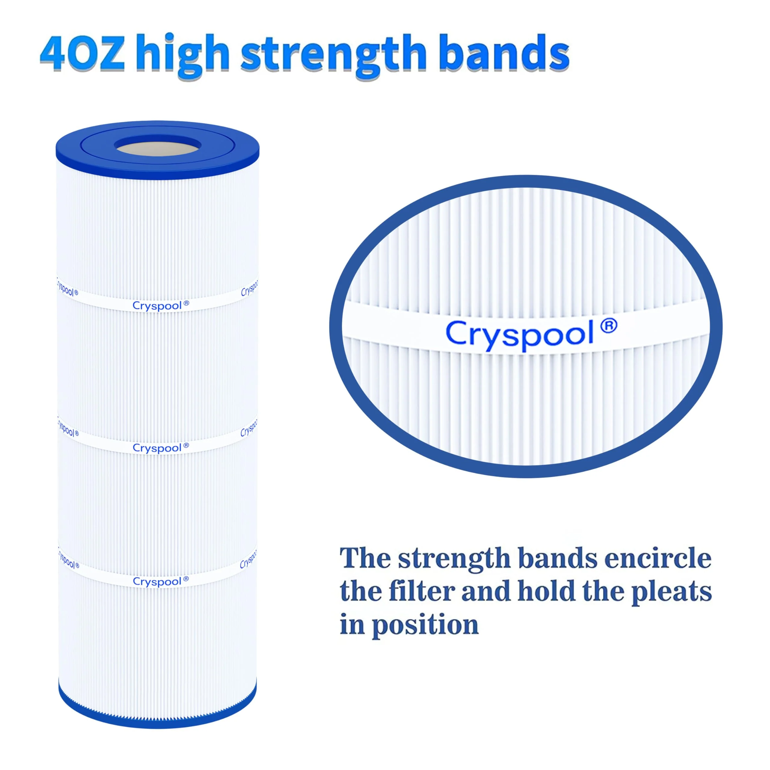Cryspool® 07066 Filter Compatible with CX580XRE, SwimClear C3025, C3030, PA81, C-7483, FC-1225, 4×81 Sq. Ft Pool Filter Cartridge, 4 Pack - Image 4
