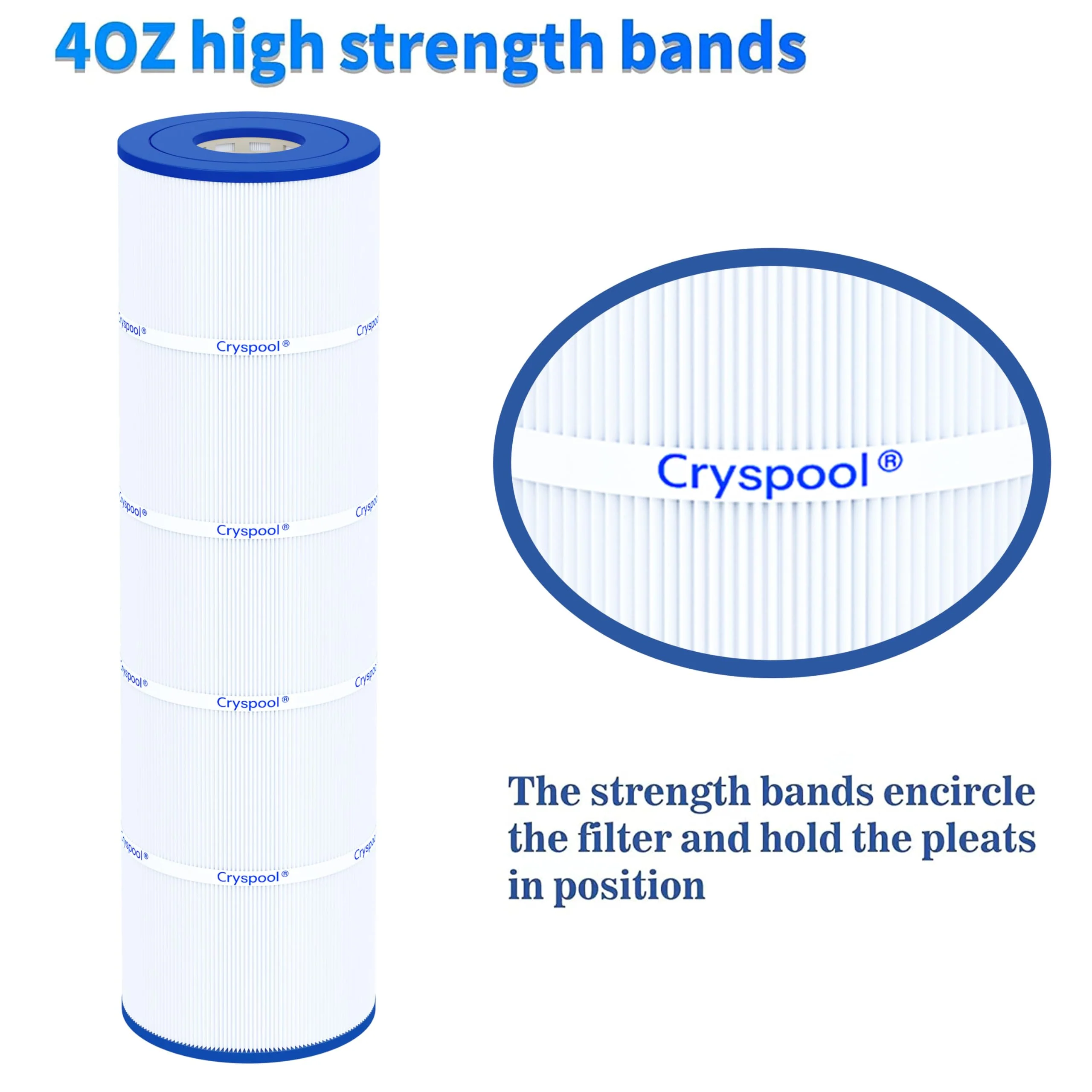 Cryspool® 07072 Filter Compatible with CX880XRE, SwimClear C4030, C4025, C4020, PA106-PAK4, C-7488, FC-1226, 4×106 Sq. Ft Pool Filter Cartridge, 4 Pack - Image 4