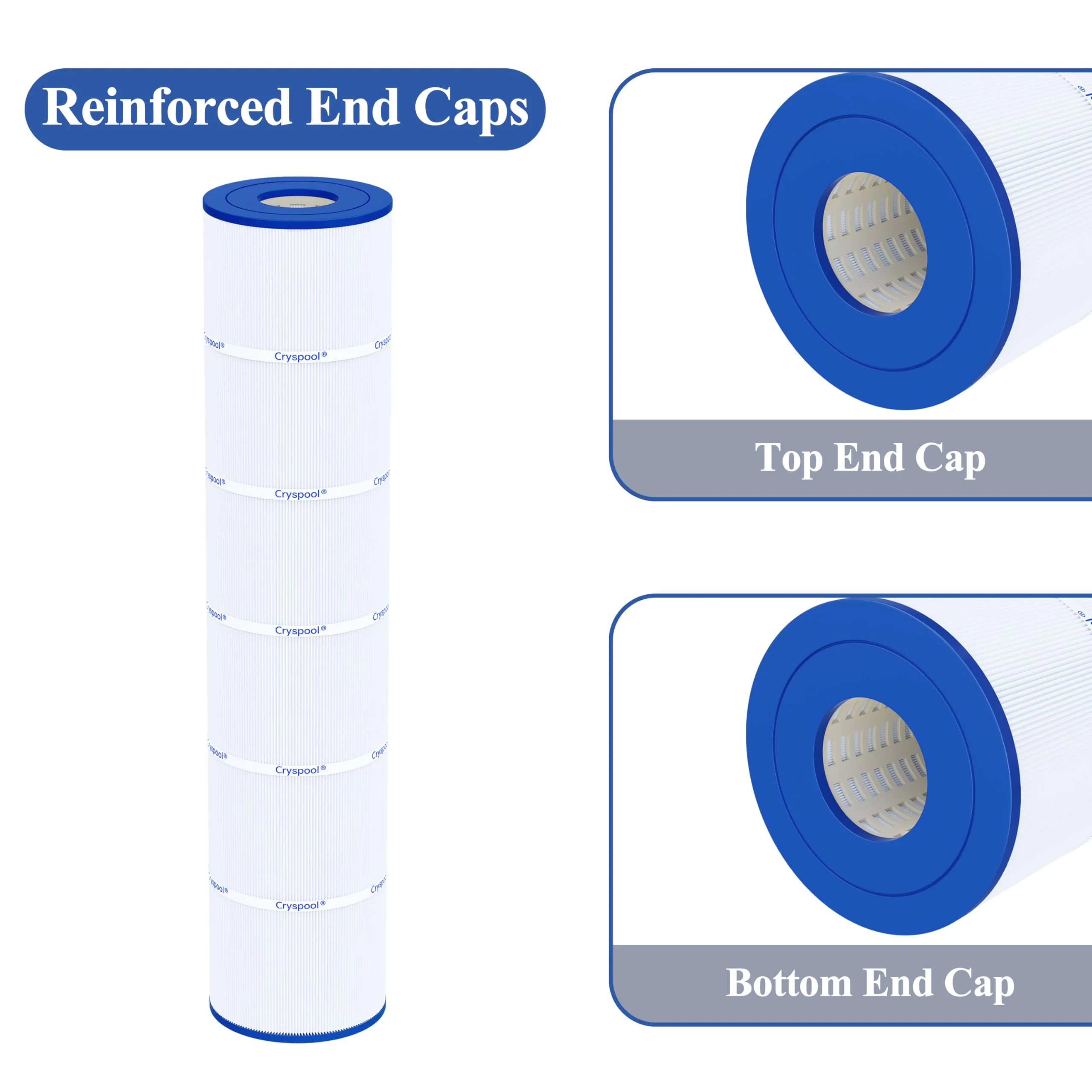 Cryspool® 07112 Filter Compatible with Clean and Clear Plus 520, CCP520, PCC130, R173578, 178585, 817-0143, C-7472, FC-1978, 4×130 Sq. Ft Pool Filter Cartridge, 4 Pack - Image 5