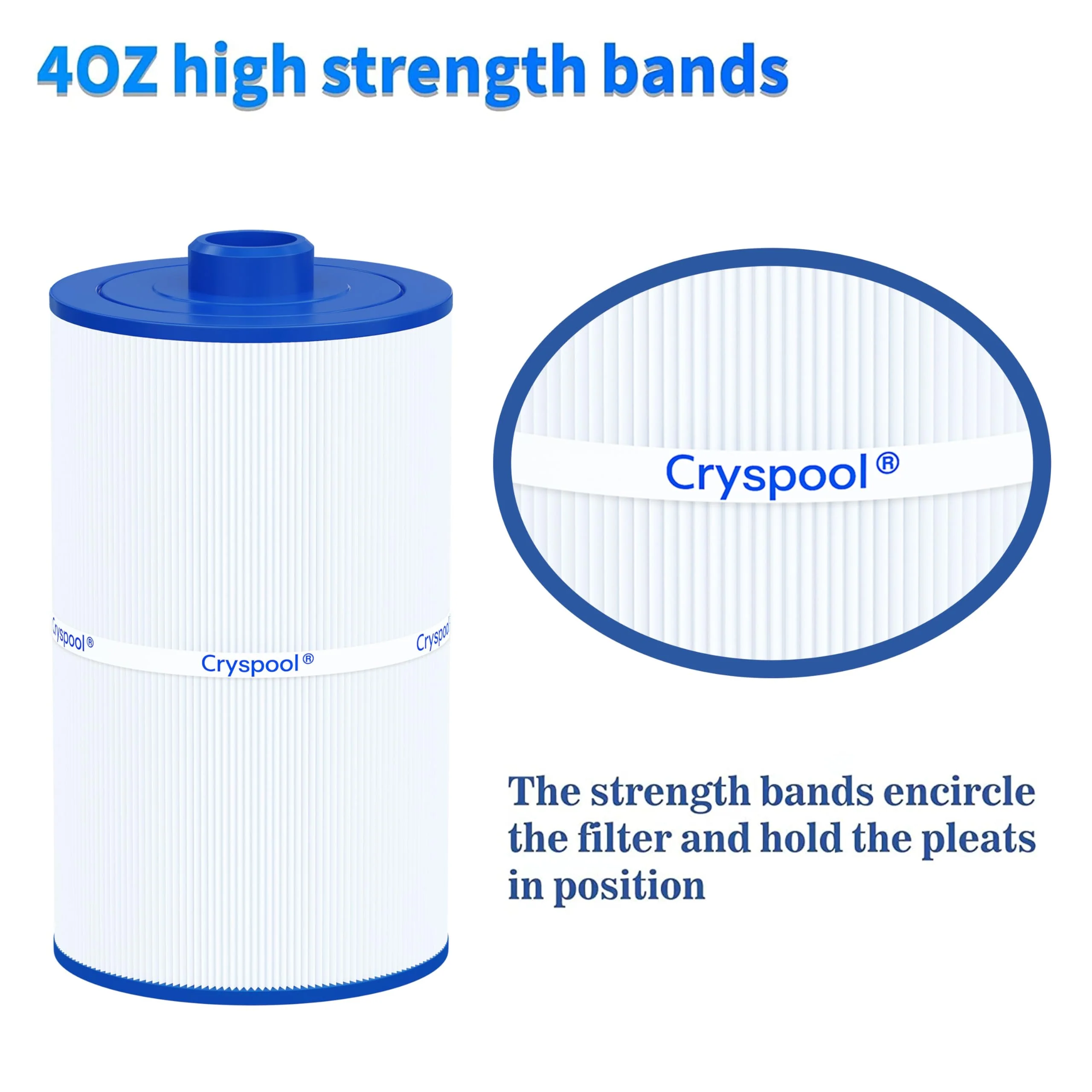 Cryspool® 08008 Filter Compatible with PCS75N, Maax Spas, 100594, C-8475, FC-3320, 75 Sq. Ft Spa Filter Cartridge, 1 Pack - Image 4