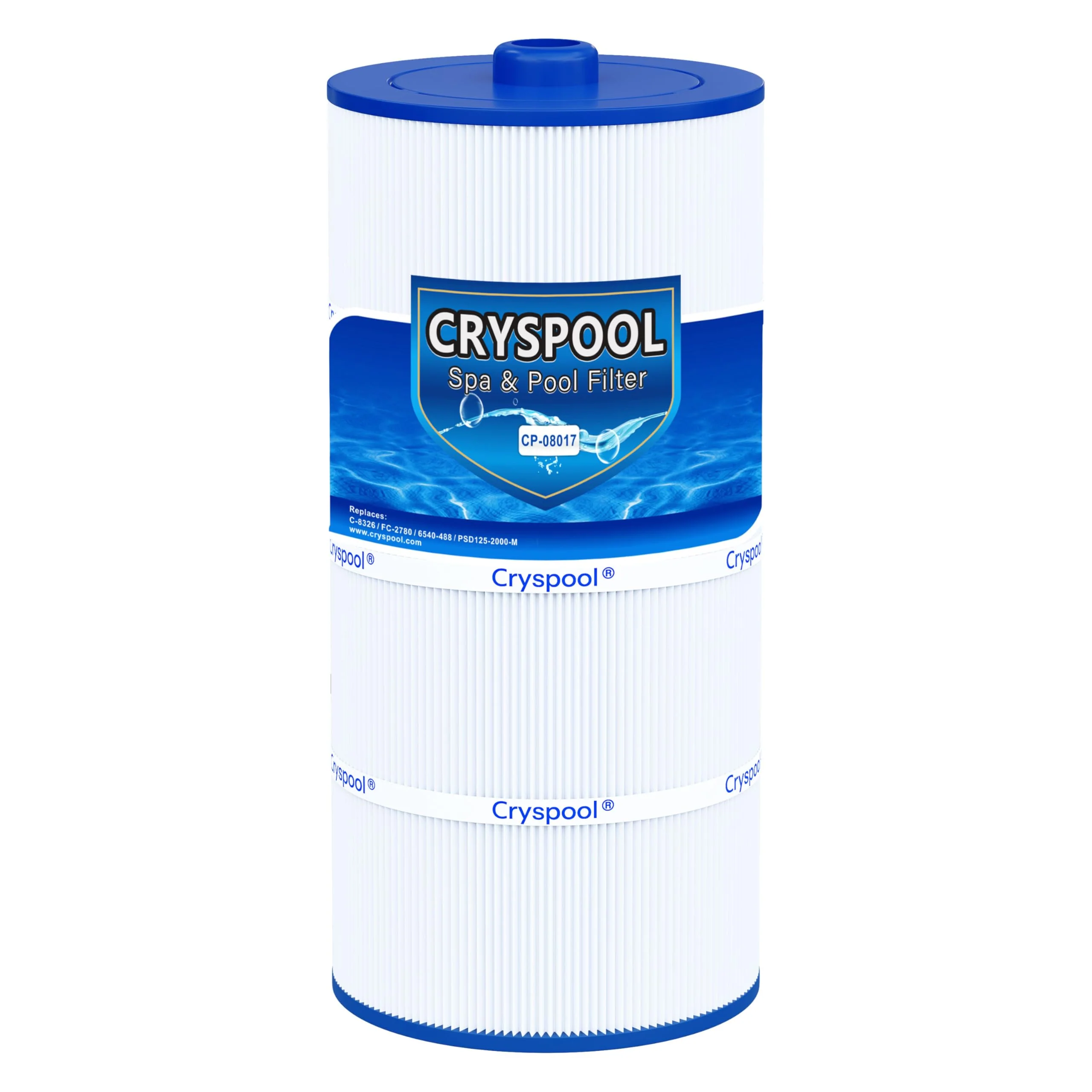 Cryspool® 08017 Filter Compatible with 6540-488, Sundance Double End 120, PSD125-2000, C-8326, FC-2780, Magnum SU125, 125 Sq. Ft Spa Filter Cartridge, 1 Pack