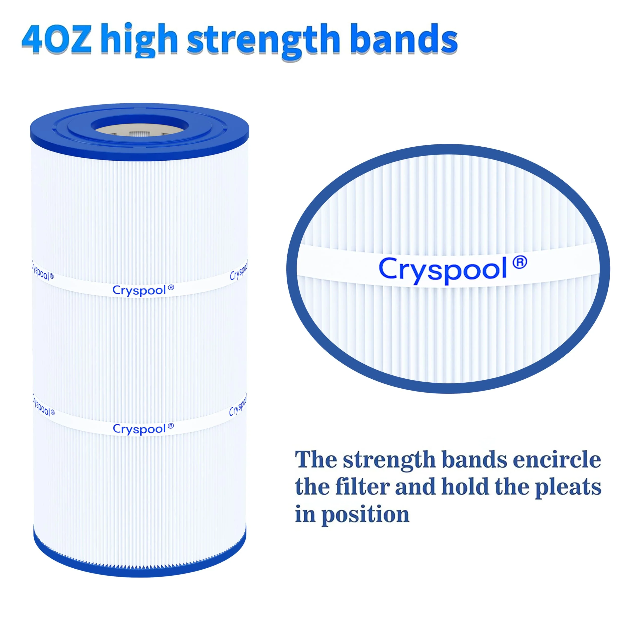 Cryspool® 08046 Filter Compatible with Hayward C900, CX900RE, C-900, PA90, Posi-Clear PXC-95, C-8409, Ultral-B6, PP-B6, FC-1292, 90 Sq. Ft Pool Filter Cartridge, 1 Pack - Image 4