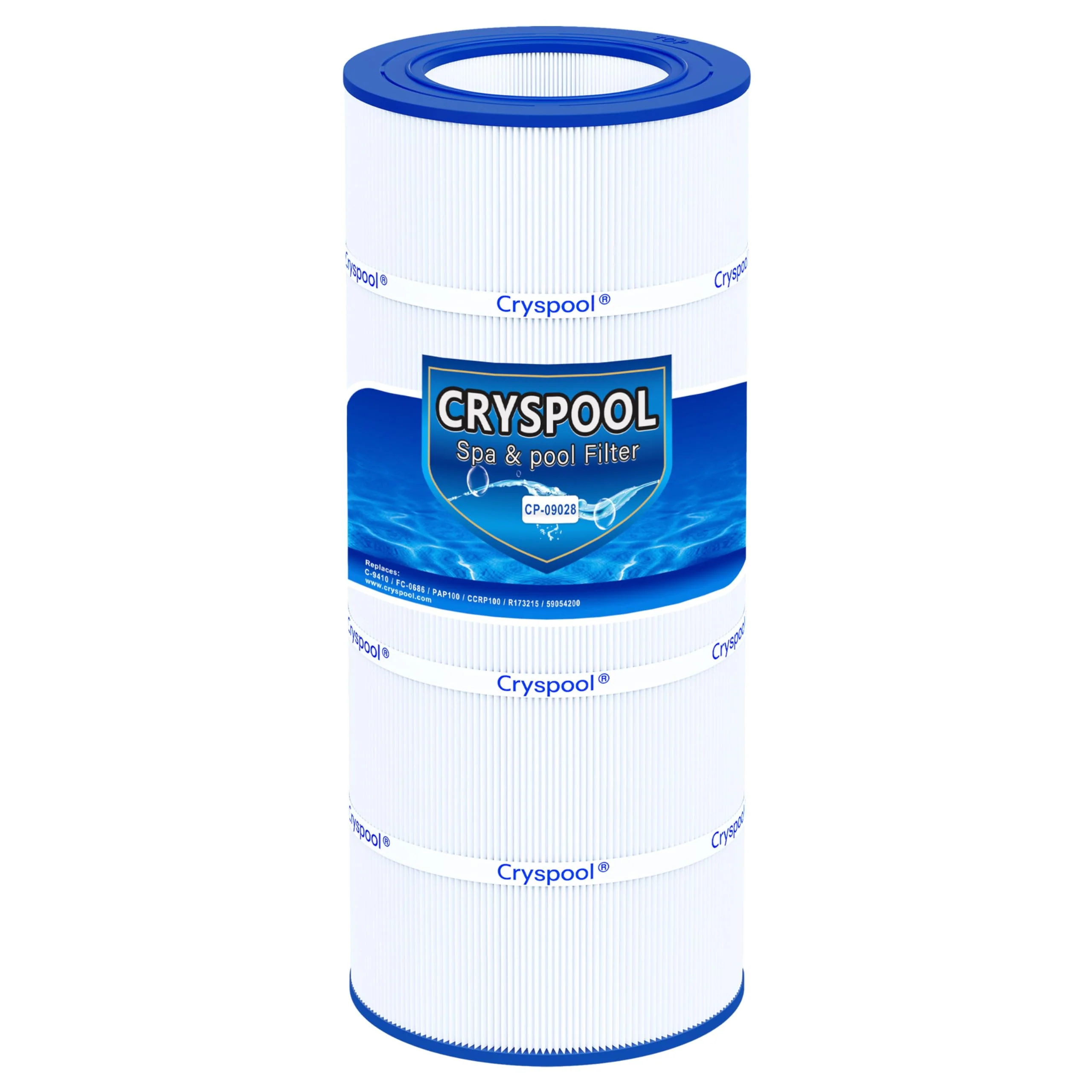 Cryspool® 09028 Filter Compatible with CC100, Clean & Clear CCRP100, R173215, Predator-100, Posi-Clear PXCRP 100, PAP100, C-9410,FC-0686, 100 Sq. Ft Pool Filter Cartridge, 1 Pack