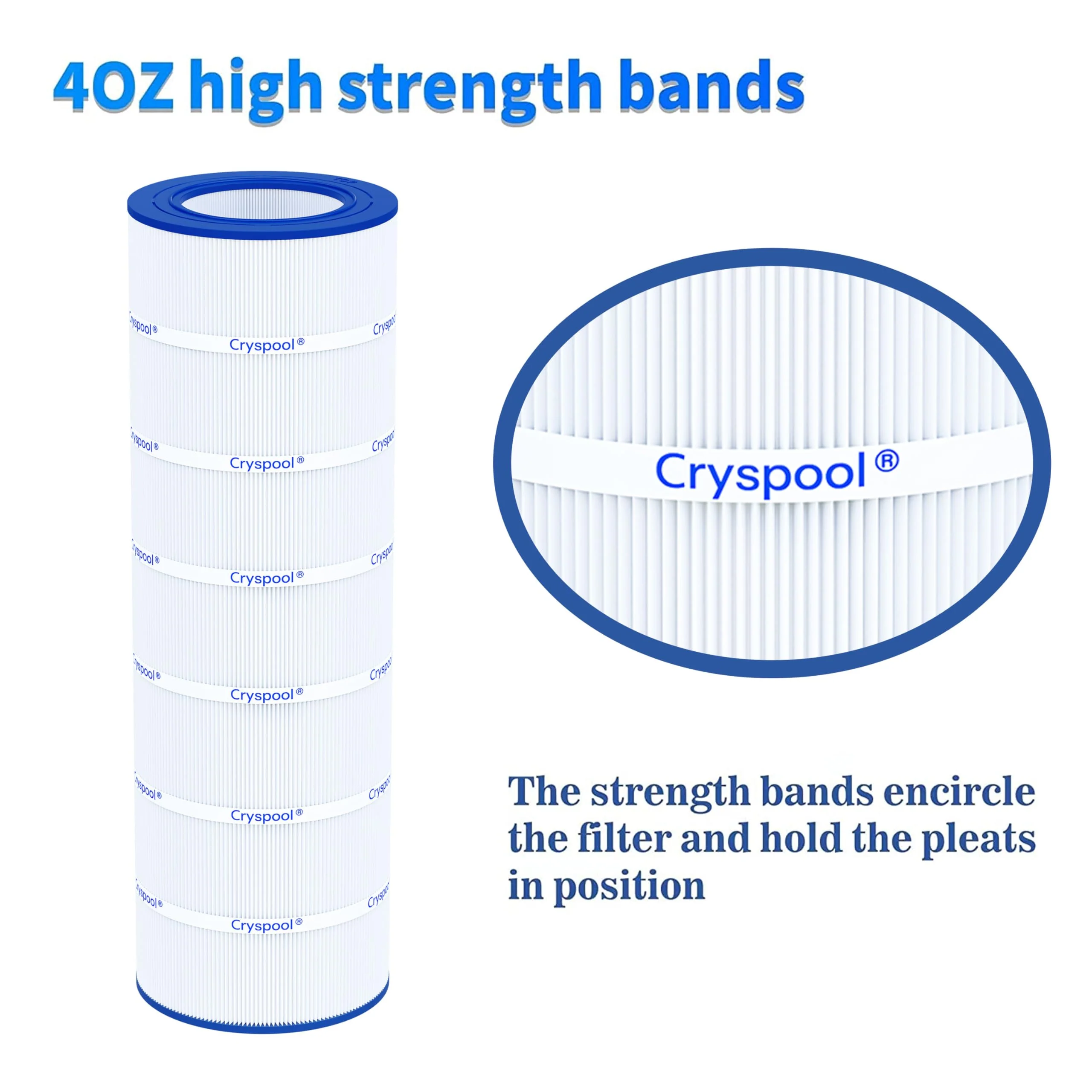Cryspool® 09032 Compatible with Clean & Clear 200, CC200, PAP200, R173217, C-9419, FC-0688, 59054400, Aladdin 29902, 200 Sq. Ft Pool Filter Cartridge, 1 Pack - Image 4
