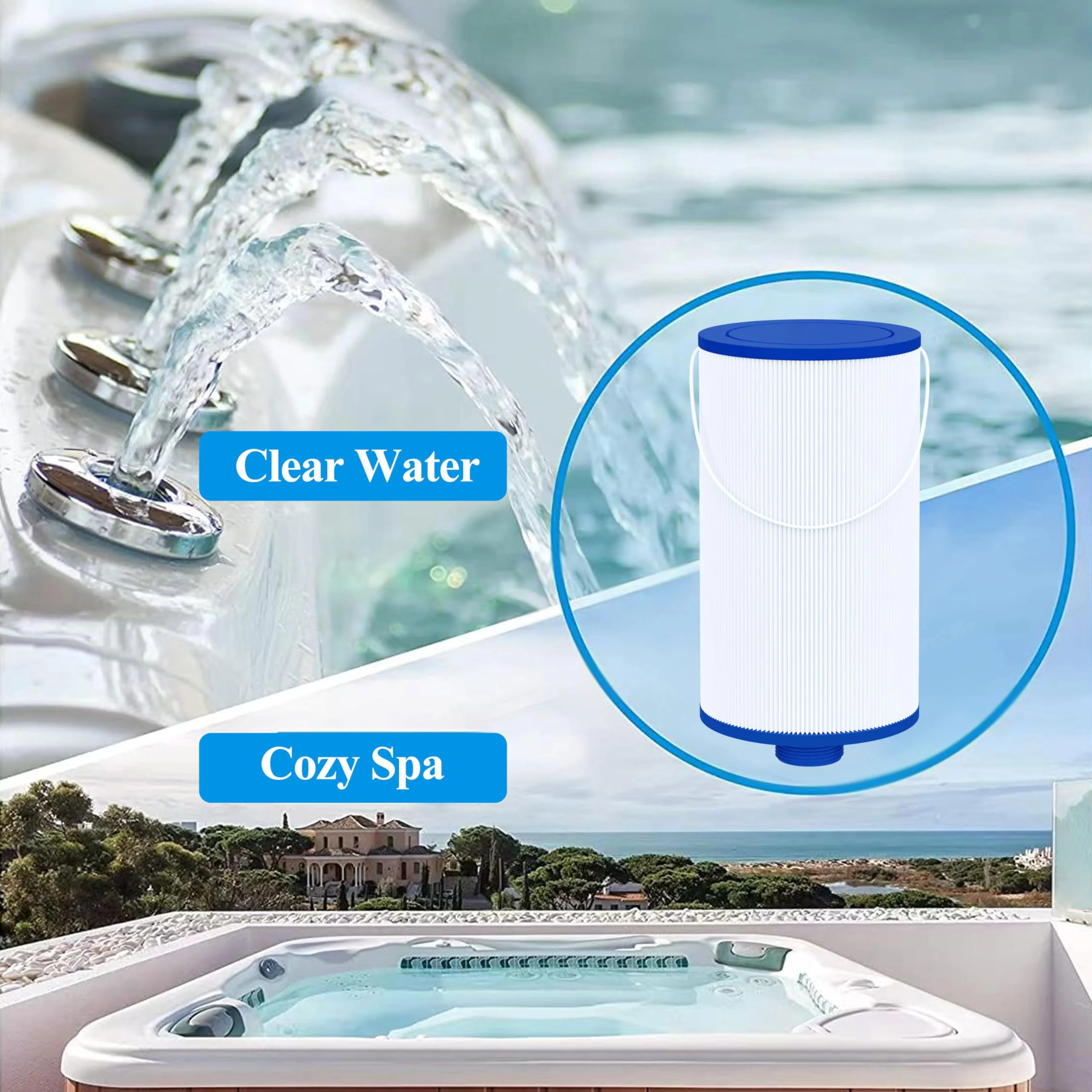 Cryspool® 2402 Filter Compatible with Watkins 303279, FC-2402, Free Flow and Lifesmart Hot Tub Filter, 1 1/2" Finer Thread Spa Filter Cartridge, 1 Pack - Image 2