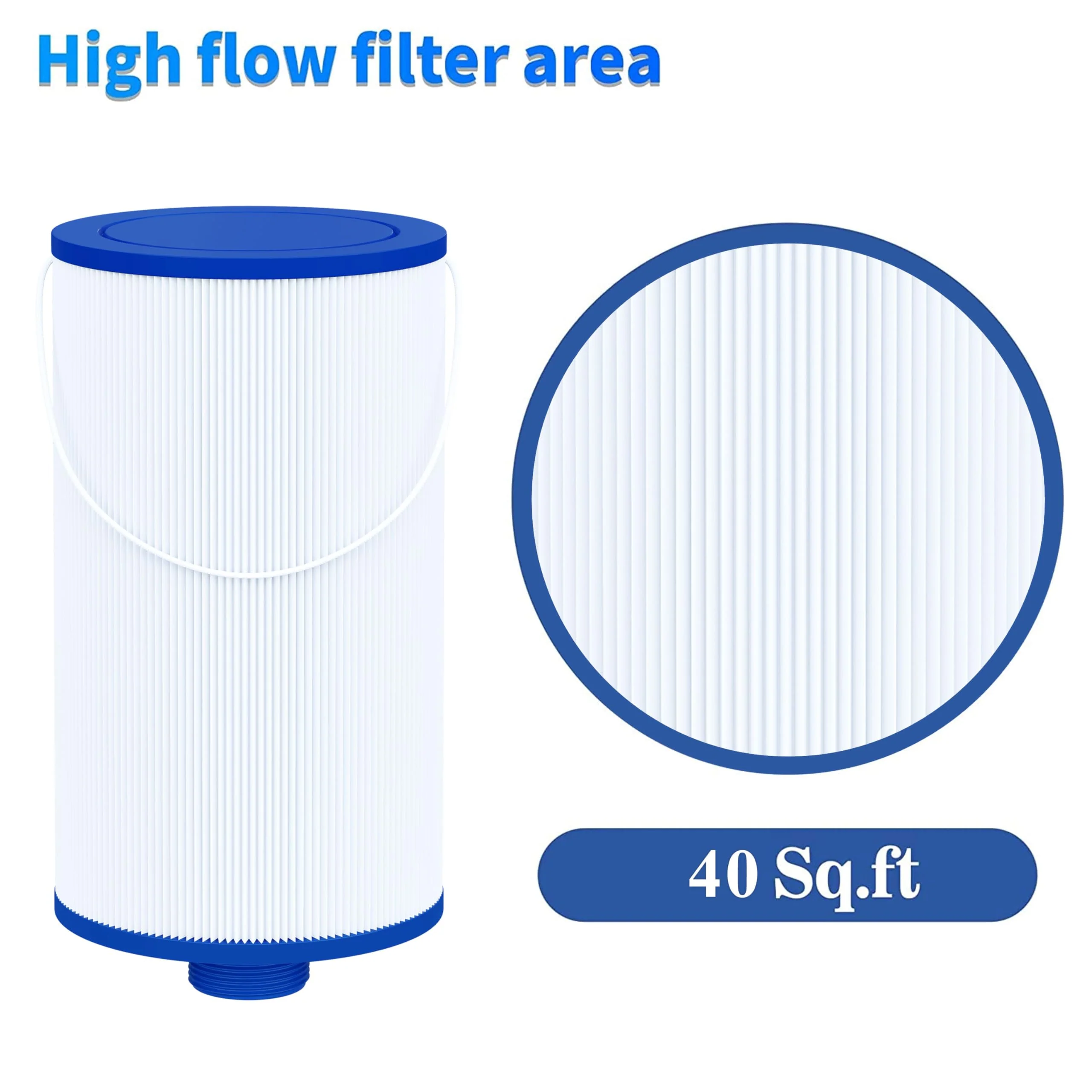 Cryspool® 2402 Filter Compatible with Watkins 303279(not 303263), FC-2402, Free Flow and Lifesmart Hot Tub Filter, 1 1/2" Finer Thread Spa Filter Cartridge, 2 Pack - Image 3