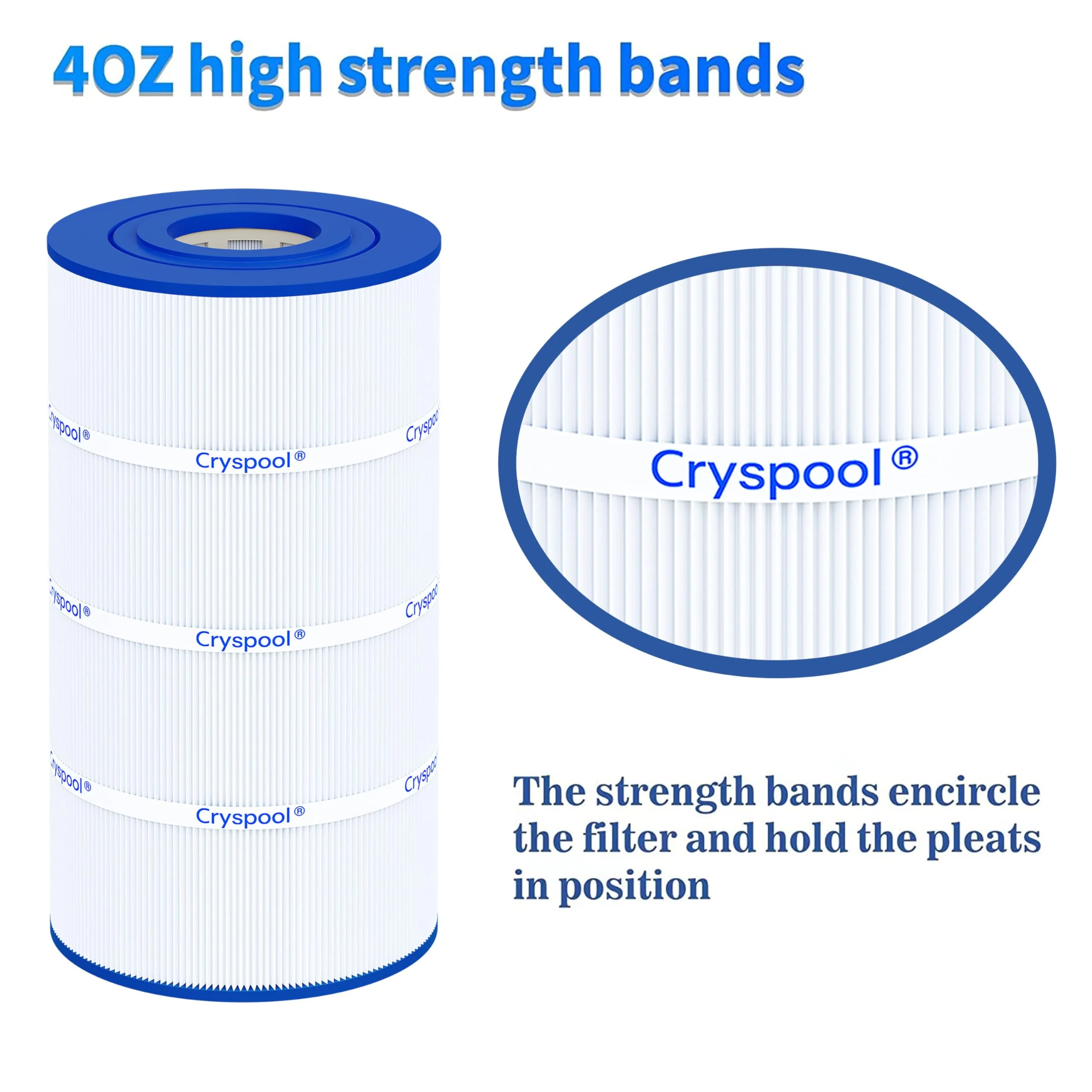Cryspool® C100S Filter Compatible with CX100XRE, C100S, SwimClear C100S, PA100S, C-9440, 100 Sq. Ft Pool Filter Cartridge, 1 Pack - Image 4