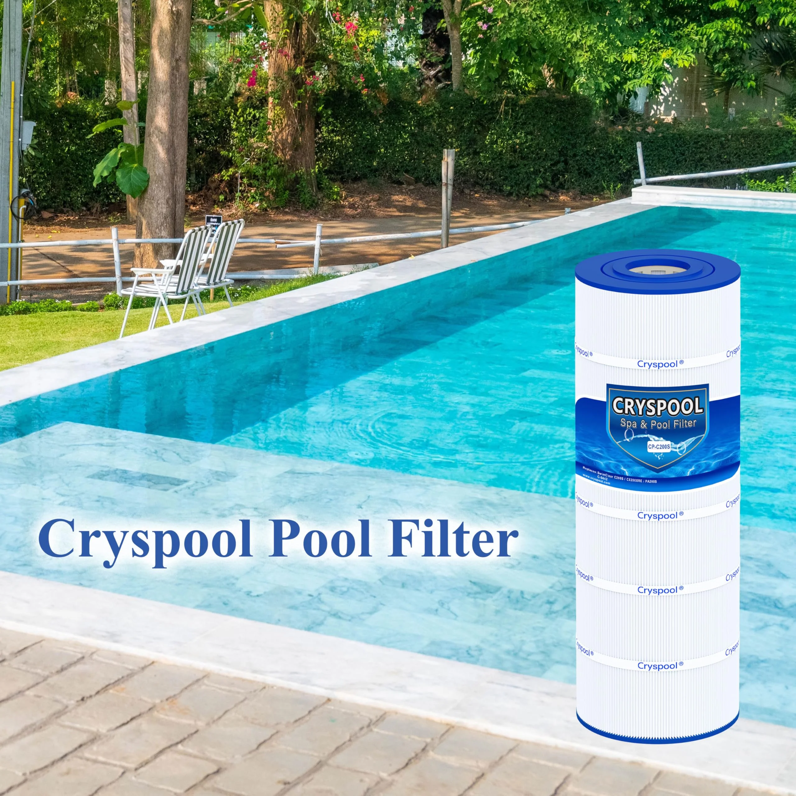 Cryspool® C200S Filter Compatible with CX200XRE, SwimClear C200S, C200S, C-9442, PA200S, 200 Sq. Ft Pool Filter Cartridge, 1 Pack - Image 2