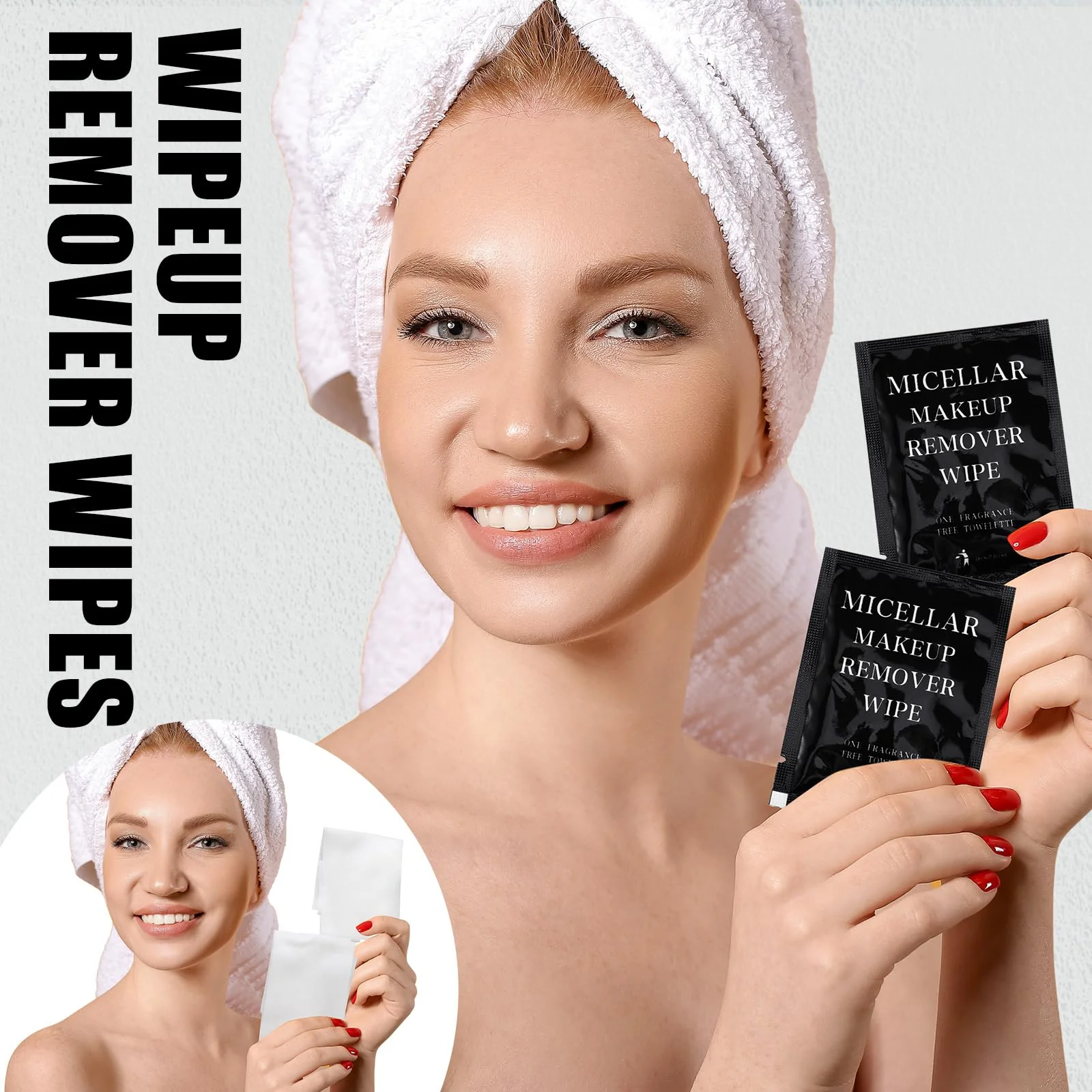 Ctosree 150 pcs Makeup Remover Wipes Bulk Individually Wrapped Makeup Wipes Single Remover Cloth Facial Cleansing Pads for Mascara Lipstick Oil Dirt Face Skin Travel Hotel(Black) - Image 2