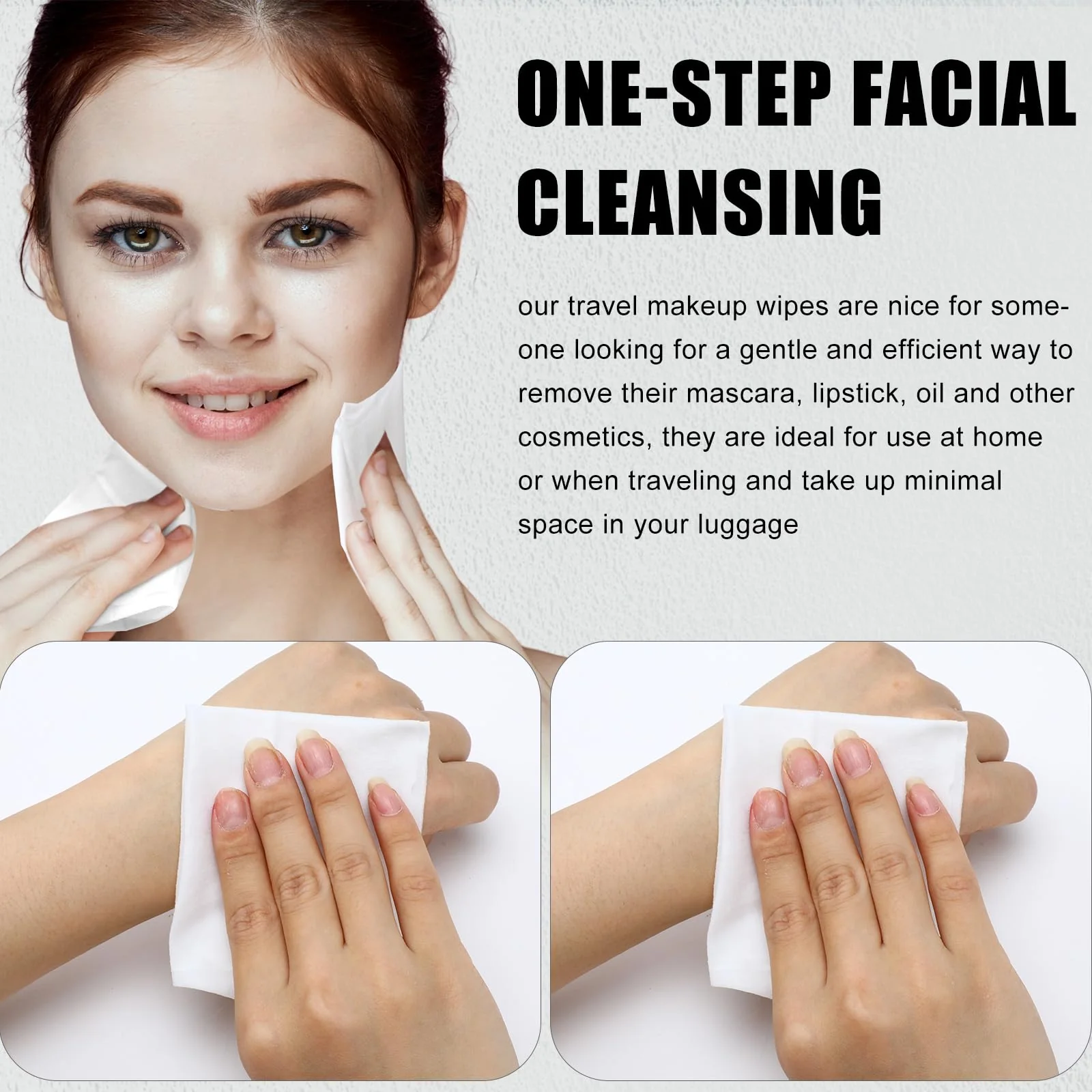 Ctosree 150 pcs Makeup Remover Wipes Bulk Individually Wrapped Makeup Wipes Single Remover Cloth Facial Cleansing Pads for Mascara Lipstick Oil Dirt Face Skin Travel Hotel(Black) - Image 4