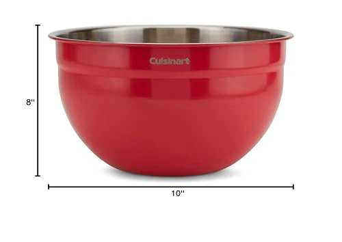 Cuisinart CTG-00-SMB Stainless Steel Mixing Bowls with Lids, Set of 3, Red - Image 2