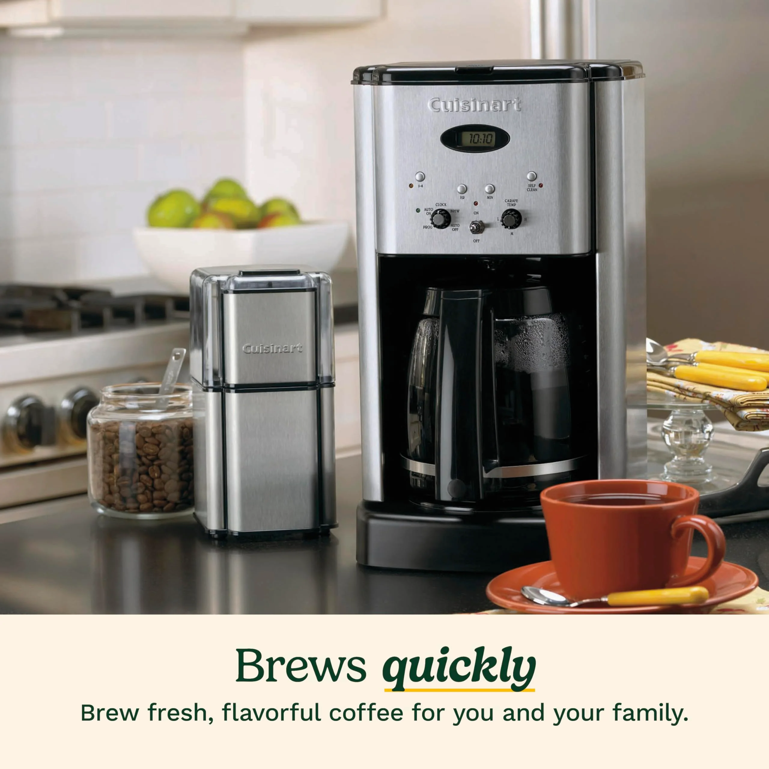 Cuisinart DCC-1200P1 Brew Central 12-Cup Programmable Coffeemaker Coffee Maker, Carafe, Brushed Chrome - Image 4