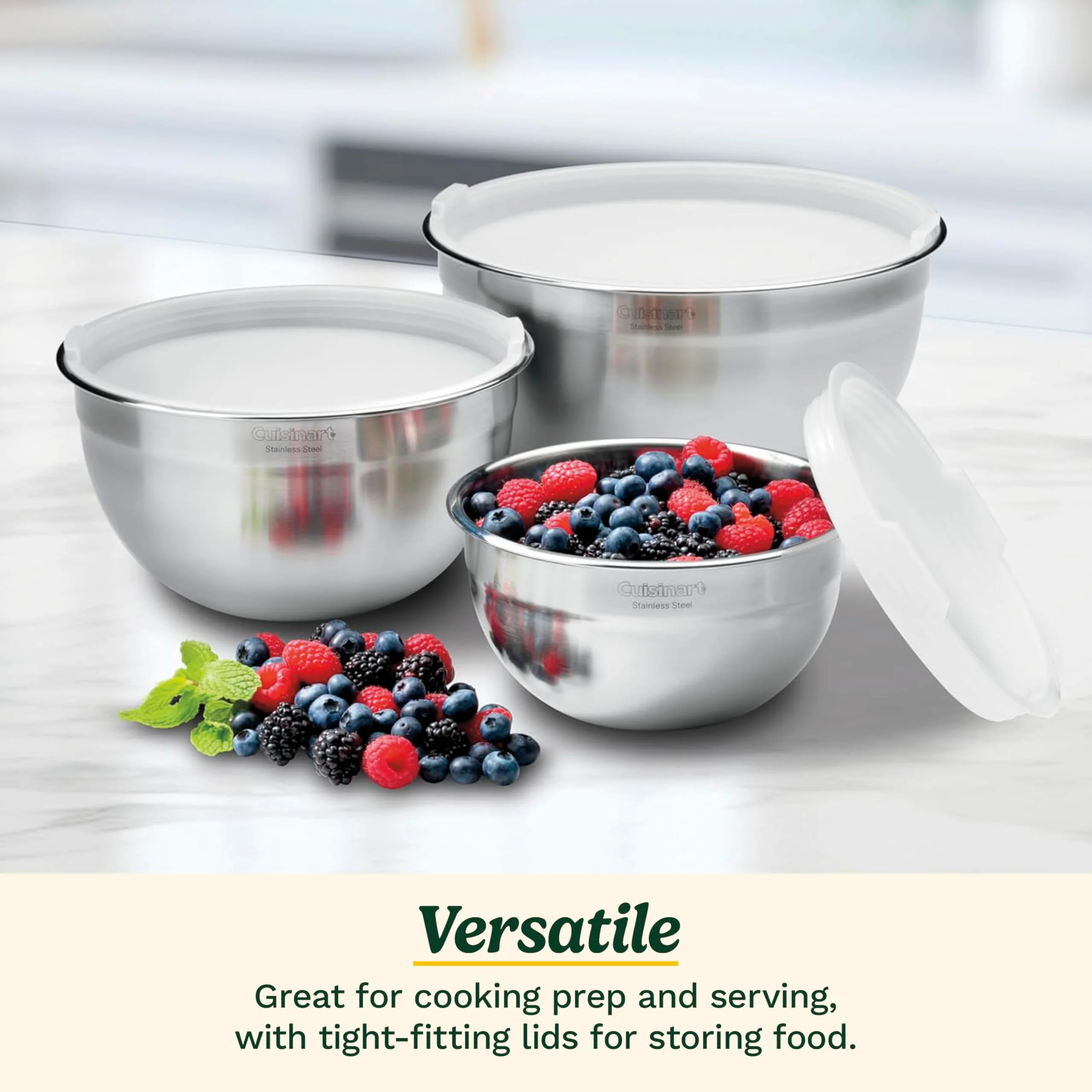 Cuisinart Mixing Bowl Set, Stainless Steel, 3-Piece, CTG-00-SMB - Image 6