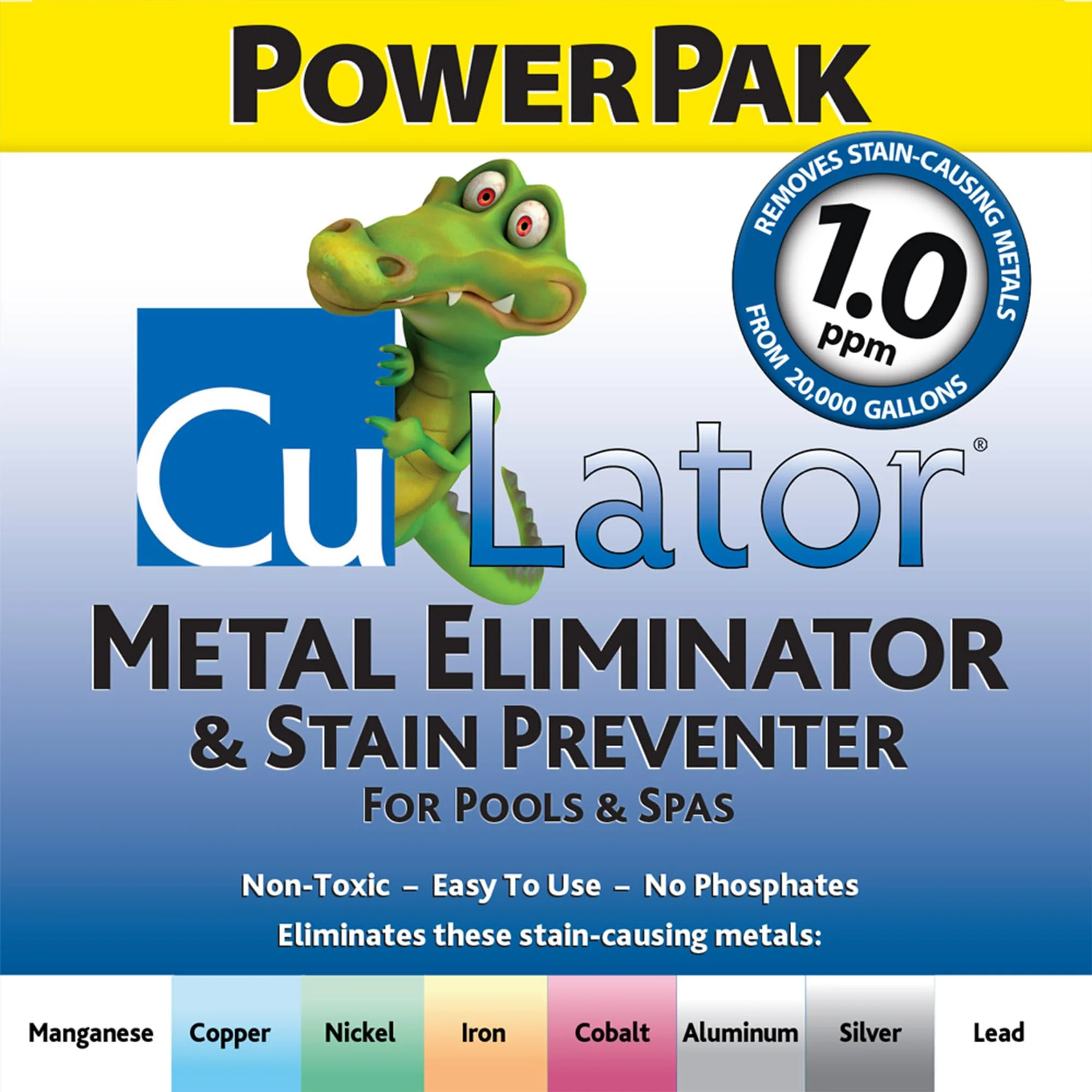 CuLator Metal Eliminator & Stain Preventer for Pools & Spas PowerPak 1.0
