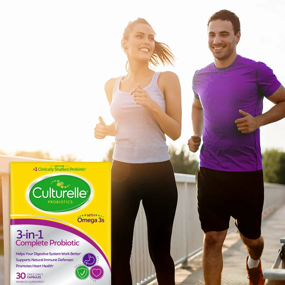 Culturelle 3-in-1 Complete Probiotic Daily Formula, Once Per Day Probiotic Supplement, Helps Your Digestive System Work Better, Supports Natural Immune Defenses, Plus Omega 3's, Non-GMO, 30 Count - Image 3