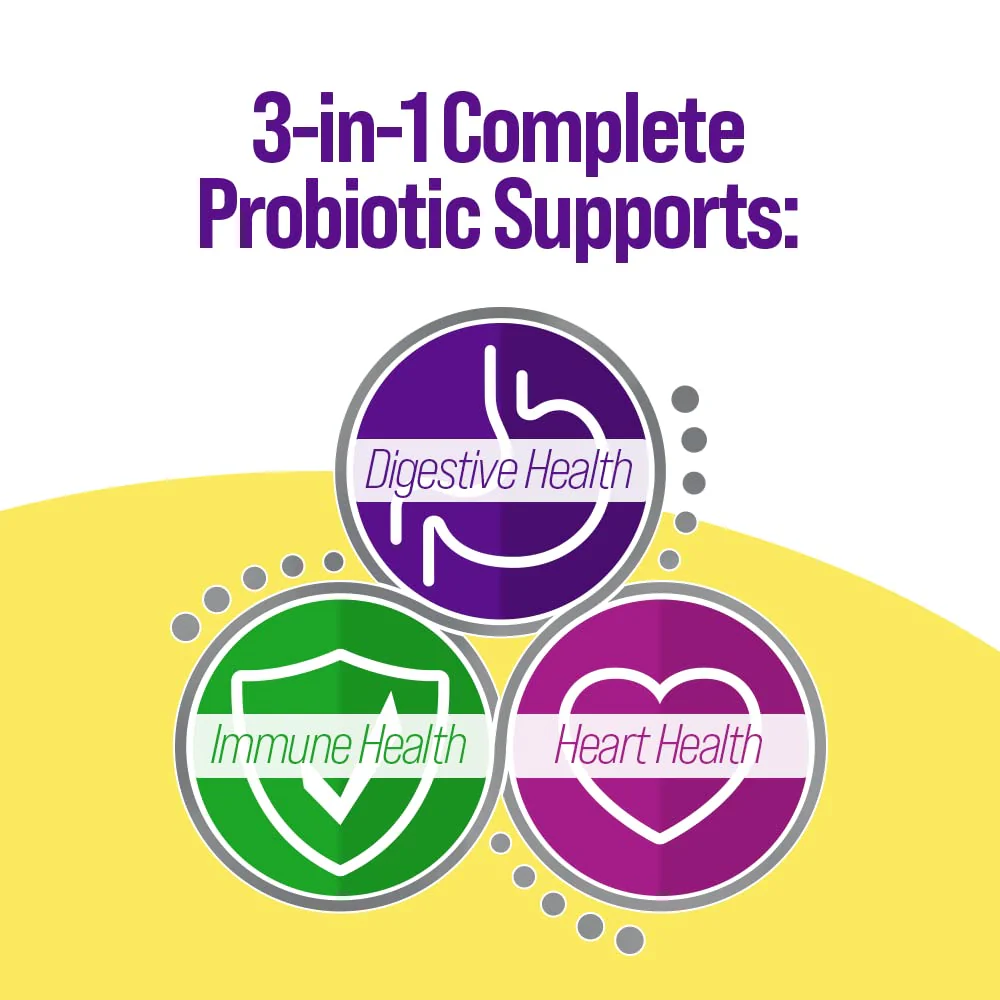 Culturelle 3-in-1 Complete Probiotic Daily Formula, Once Per Day Probiotic Supplement, Helps Your Digestive System Work Better, Supports Natural Immune Defenses, Plus Omega 3's, Non-GMO, 30 Count - Image 4