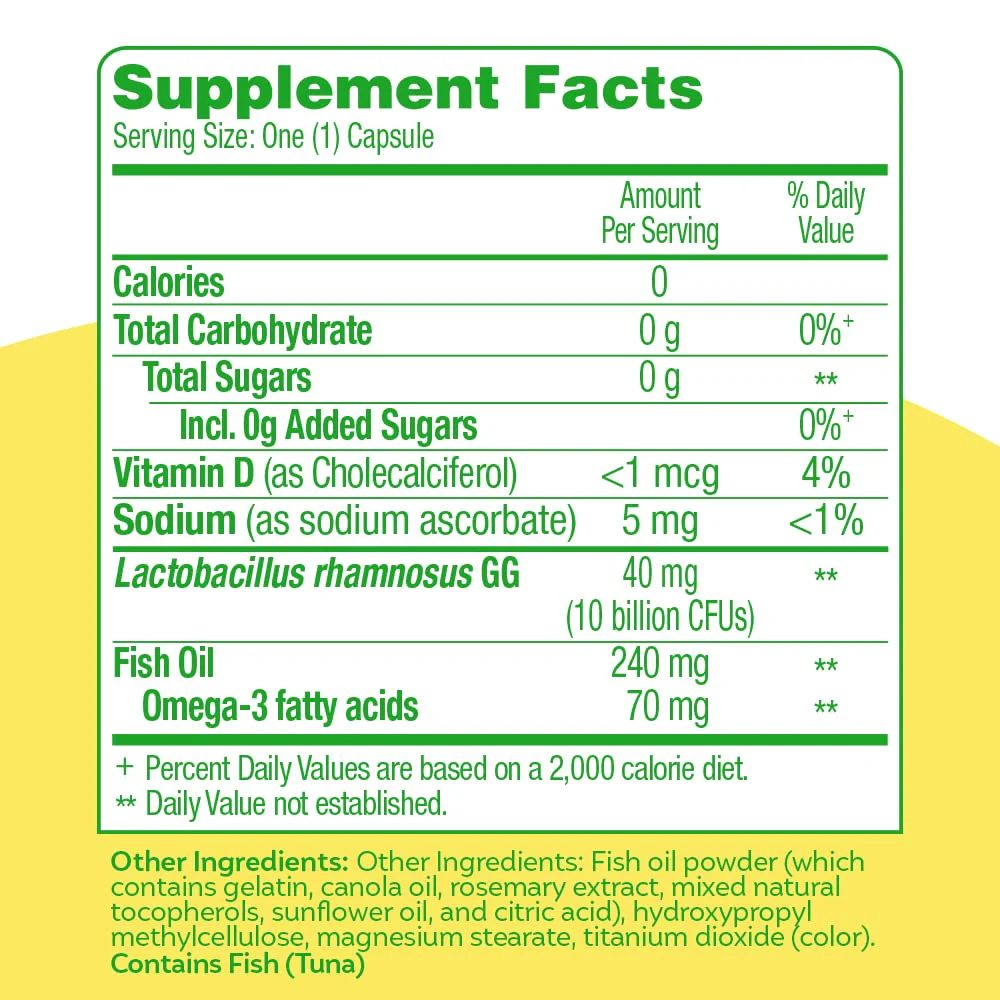 Culturelle 3-in-1 Complete Probiotic Daily Formula, Once Per Day Probiotic Supplement, Helps Your Digestive System Work Better, Supports Natural Immune Defenses, Plus Omega 3's, Non-GMO, 30 Count - Image 7