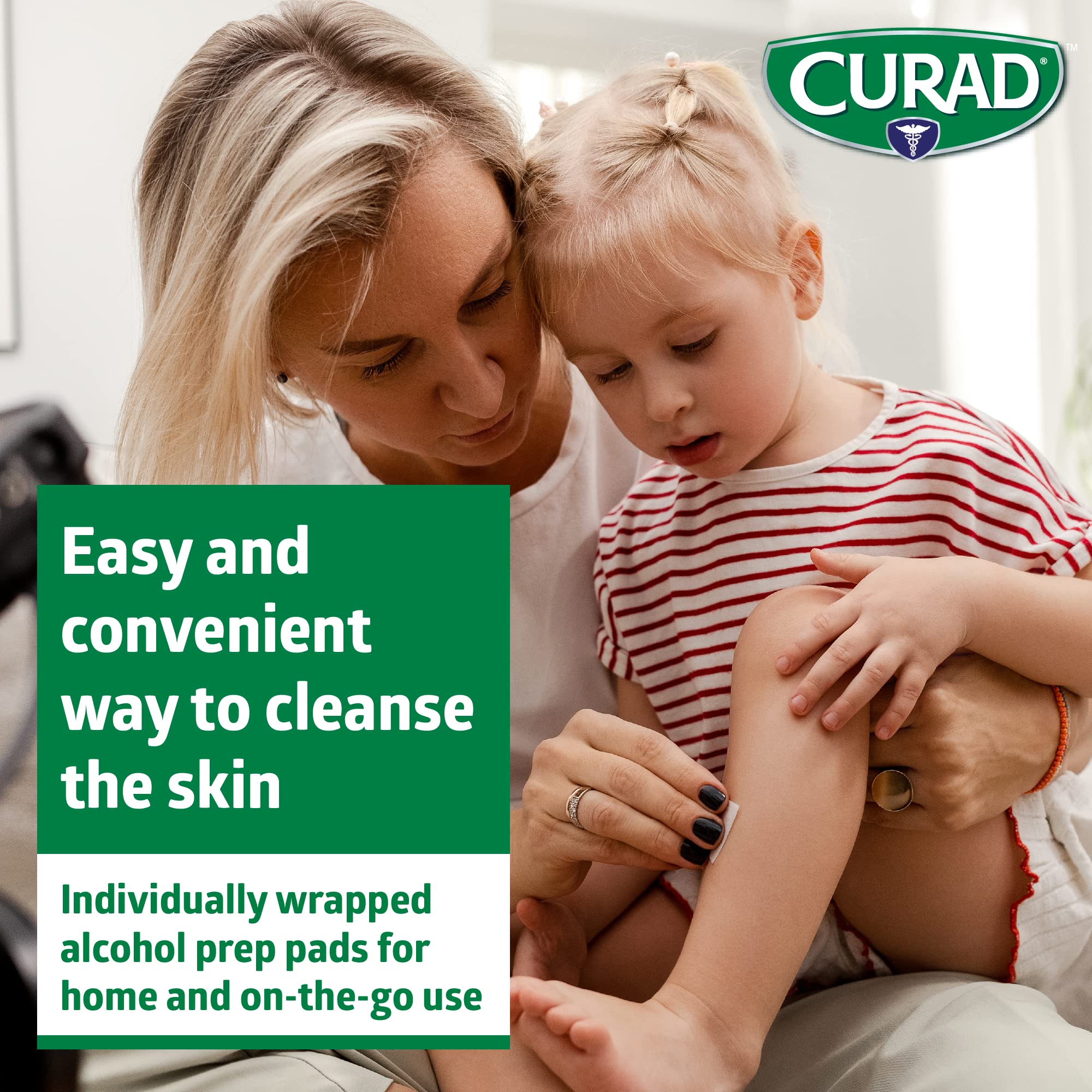CURAD Alcohol Prep Pads (Pack of 4 Boxes) | 400 Pieces of Medium Isopropyl Alcohol Wipes Individually Wrapped | First Aid Alcohol Swabs for Cuts & Scrapes | Medical Alcohol Pads for General Cleansing - Image 2