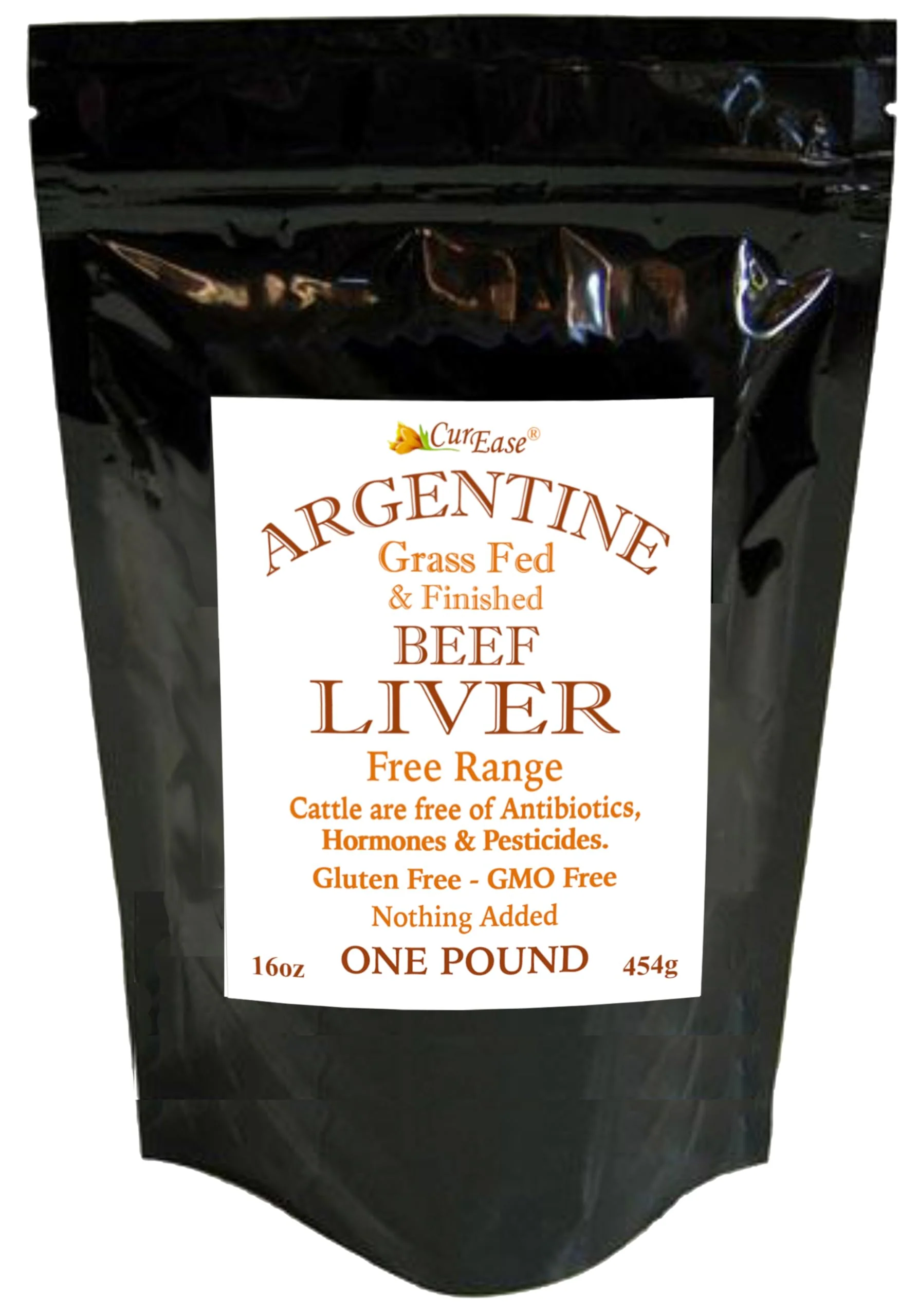 CurEase Argentine Grass Feed Beef Liver Powder Undefatted Desiccated (dried) Pesticide and Hormone Free 1lb One Pound (453grams) 908 Servings - Image 2
