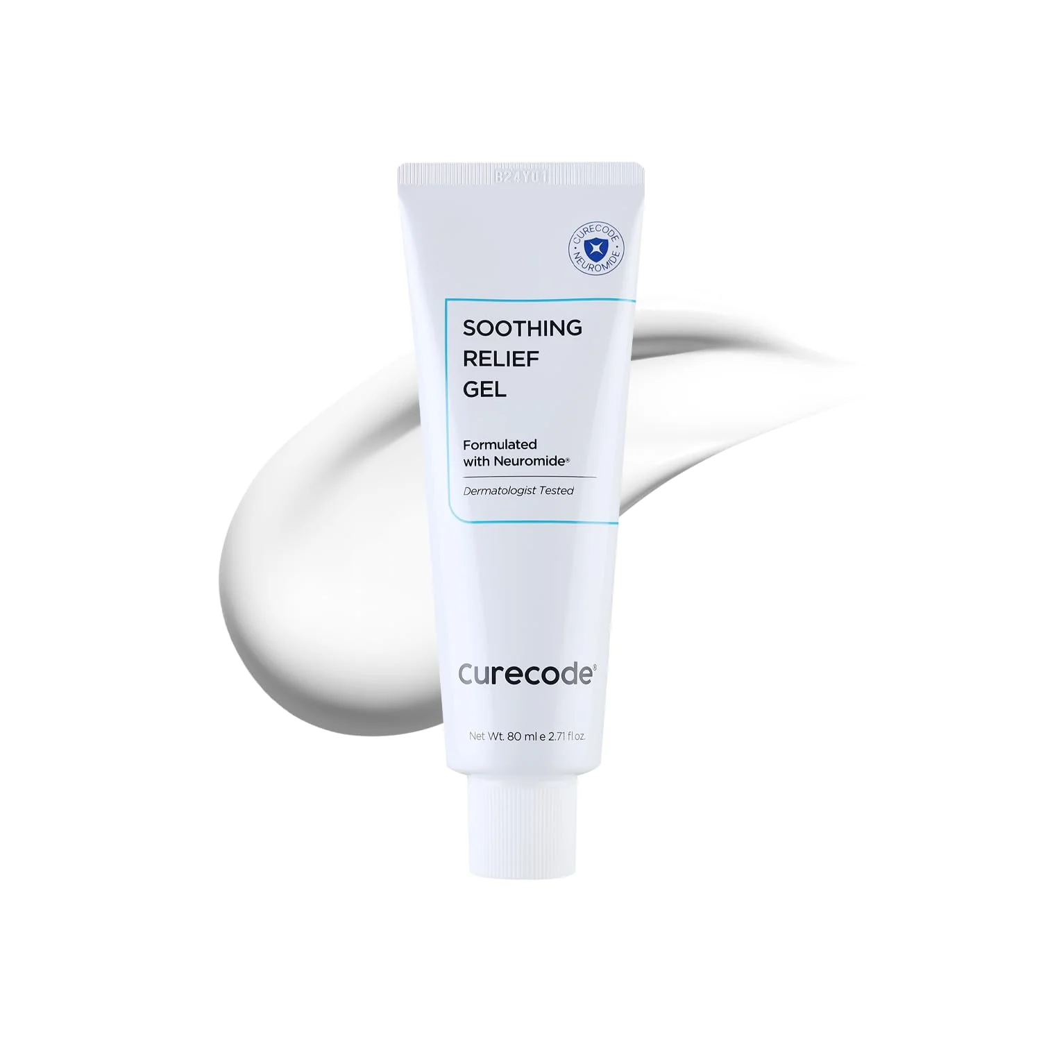 CURECODE Soothing Relief Gel Moisturizer 80ml (2.71 Fl Oz) Korean Skin-Biome Science with Neuromide, Ceramides for Calming, Hydration with Skin Barrier, Pore Refinement, and Gentle for All Ages