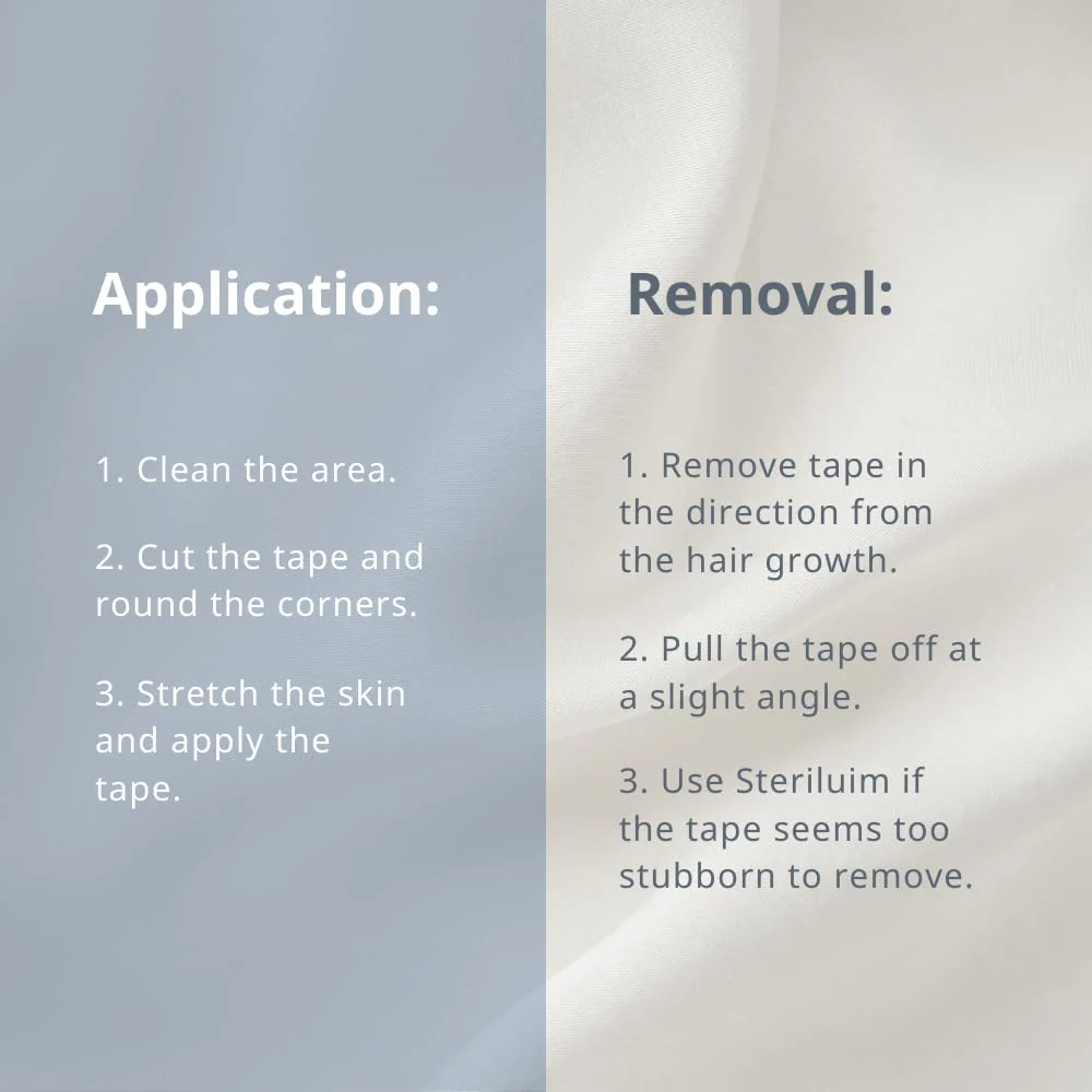 CureTape Gentle Sensitive Kinesiology Tape with Gentle Adhesion | Hypoallergenic Water Resistant K Tape | for Sensitive Skin, Elderly or Children | Gentle to Remove | 1 Roll of 5cm Wide Muscle Tape - Image 4