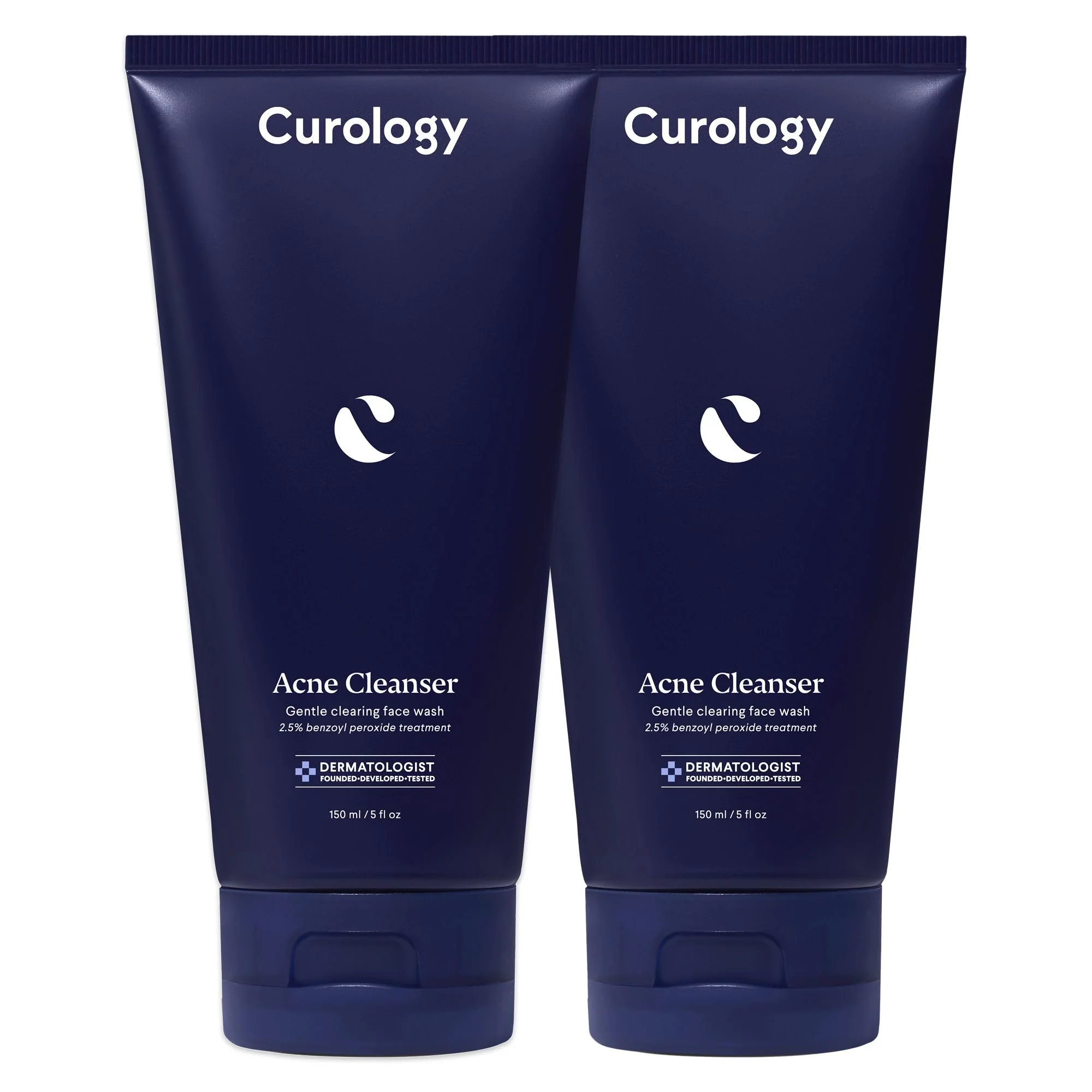Curology Acne Facial Cleanser Treatment, 2.5% Benzoyl Peroxide Face Wash, For Oily and Acne Prone Skin, 2 Pack