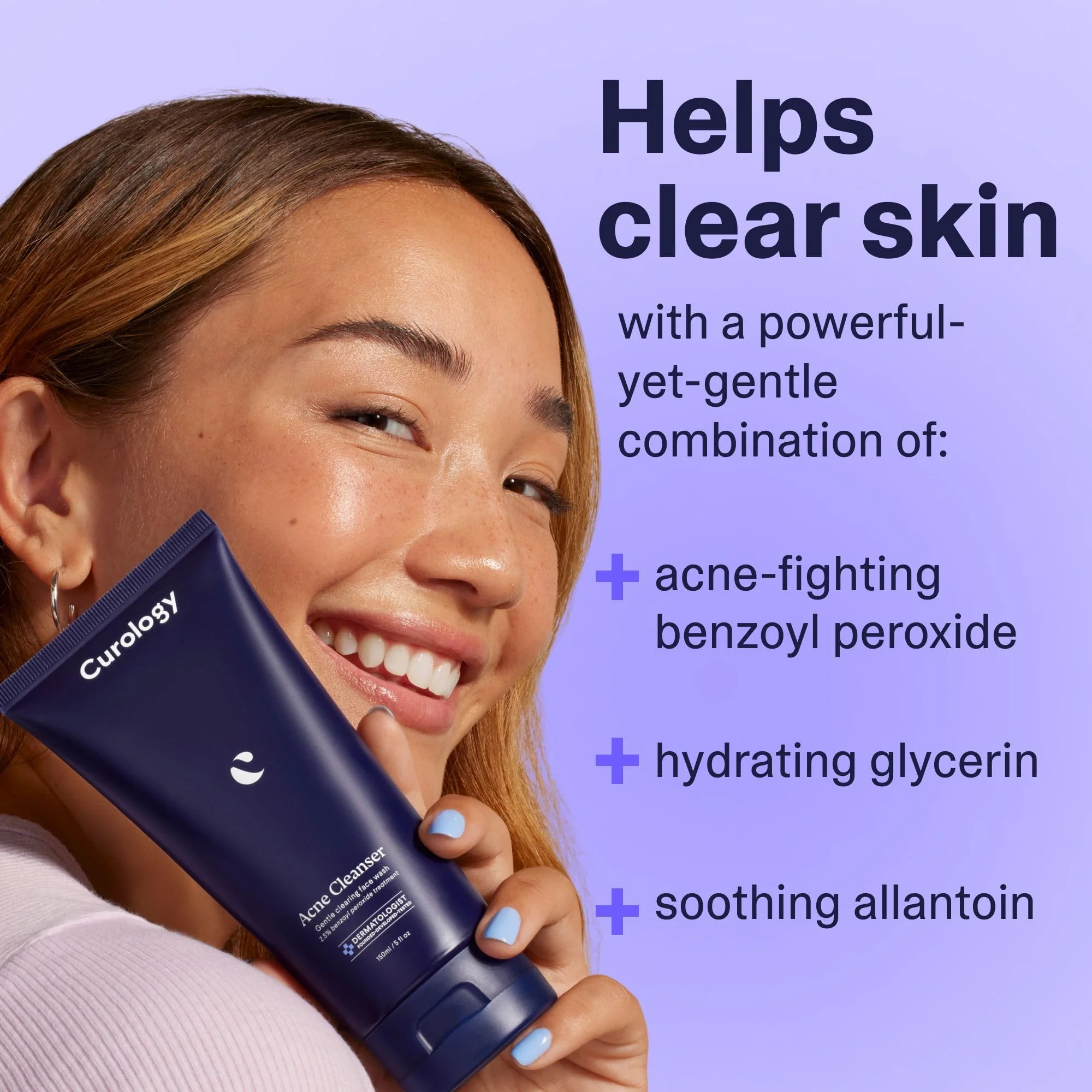 Curology Acne Facial Cleanser Treatment, 2.5% Benzoyl Peroxide Face Wash, For Oily and Acne Prone Skin, 2 Pack - Image 5