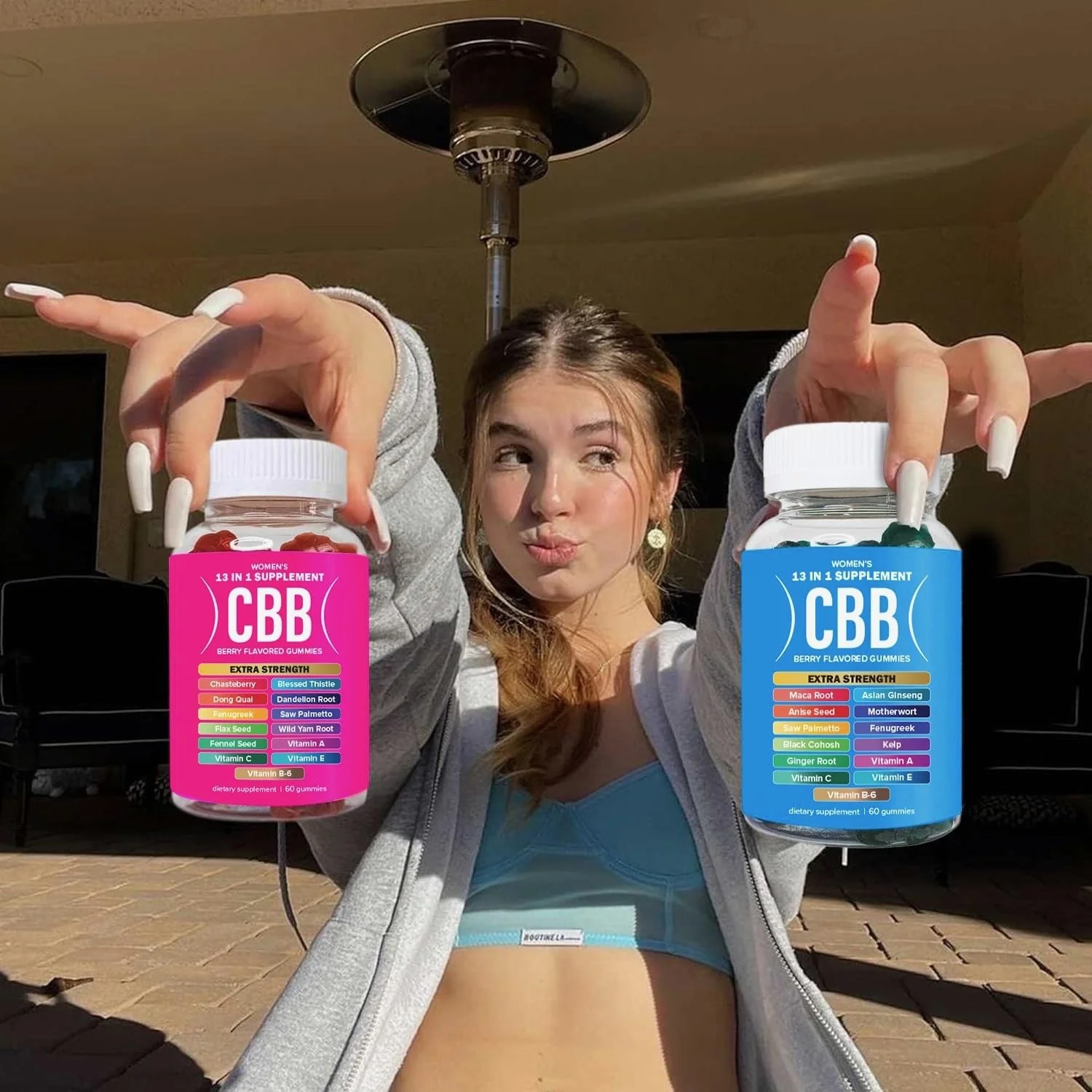 Curvy Body Bears CBB Women’s Multivitamin Gummies Top & Peach Support Combo Pack | Herbal & Vitamin Gummy Supplement | Berry Flavor | 2-Pack (120 Gummies) - Image 2