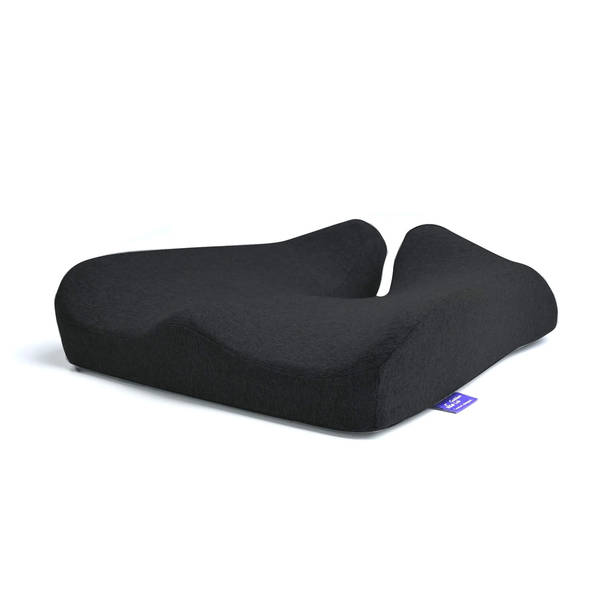 Cushion Lab Patented Pressure Relief Seat Cushion for Long Sitting Hours on Office & Home Chair - Extra-Dense Memory Foam for Soft Support. Car & Chair Pad for Hip, Tailbone, Coccyx, Sciatica - Black - Image 2