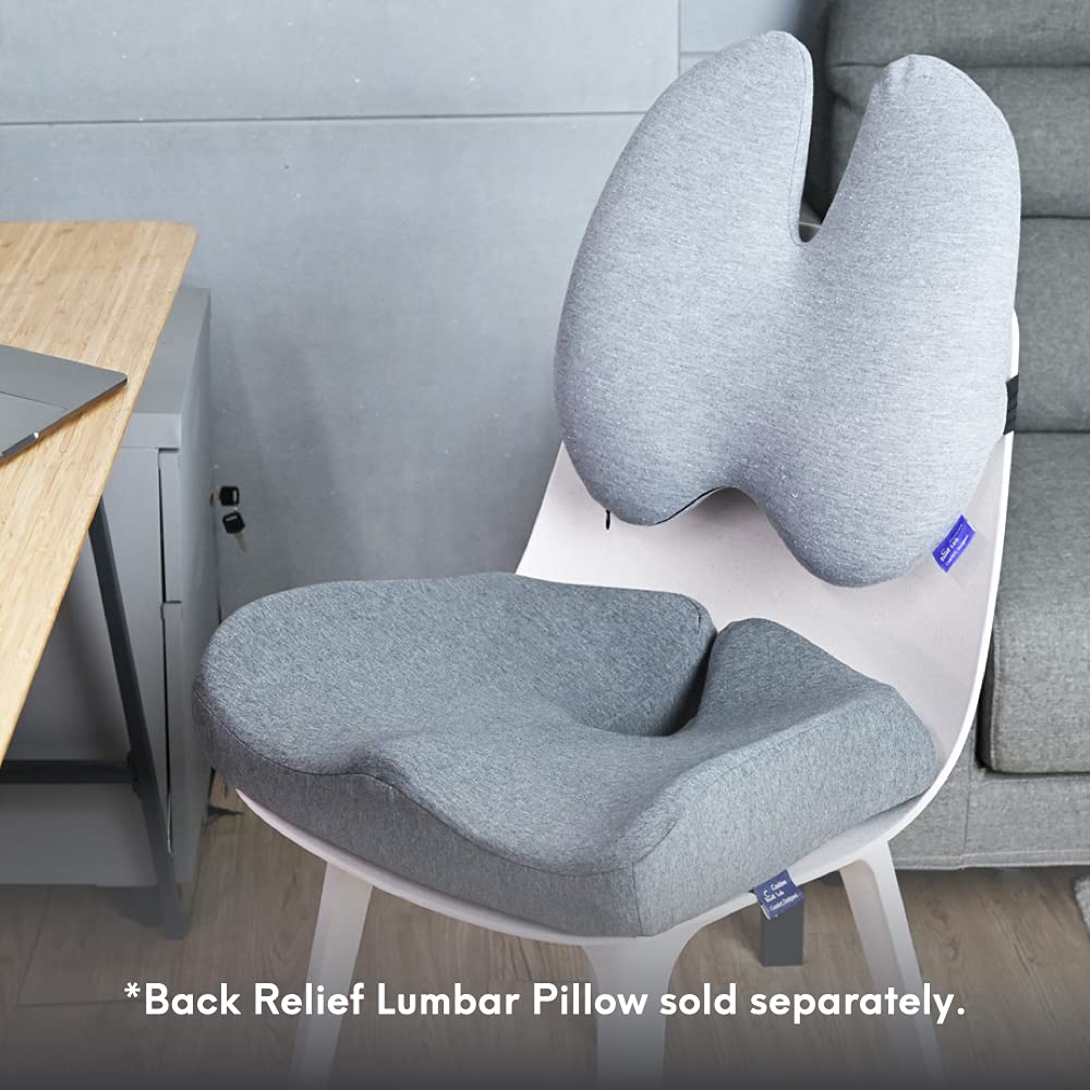 Cushion Lab Patented Pressure Relief Seat Cushion for Long Sitting Hours on Office & Home Chair - Extra-Dense Memory Foam for Soft Support. Car & Chair Pad for Hip, Tailbone, Coccyx, Sciatica - Black - Image 8