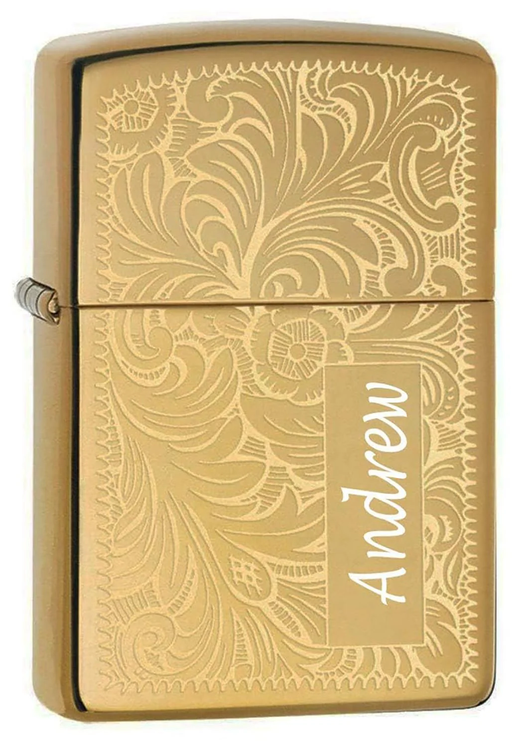 Custom Zippo Lighter – Personalized Engraved Venetian Design | Genuine Windproof Metal Lighter | Unique Gift for Men & Women – Christmas, Halloween, Valentine (Gold 352B)