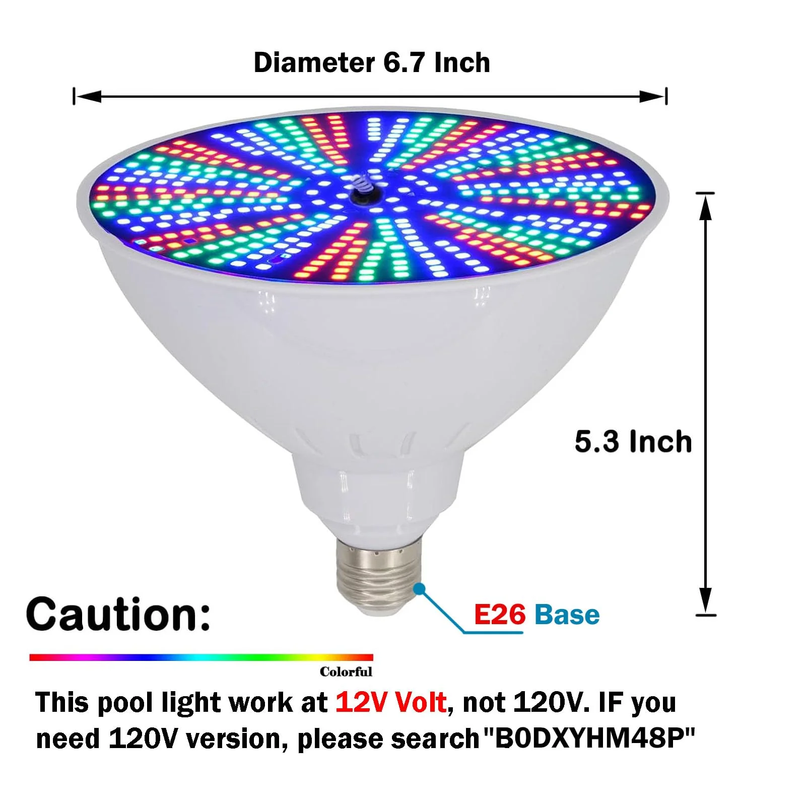 Cynlink 12V 50W LED Color Changing Pool Lights for Inground Pool, Swimming Pool Light Bulb with Remote, E26 Replacement Underwater Pool Lighting for Pentair and Hayward Light Fixtures, 1 Pack - Image 4