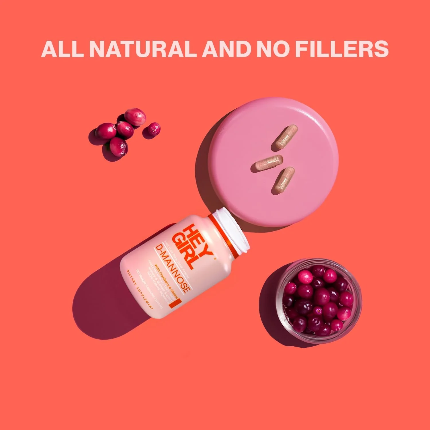 D Mannose Capsules - Fast-Acting UTI Supplement - Cleanse & Flush Impurities - with Natural D-Mannose Powder, Cranberry, Hibiscus & Dandelion - Alternative to Cranberry for Women, 60 Capsules - Image 2