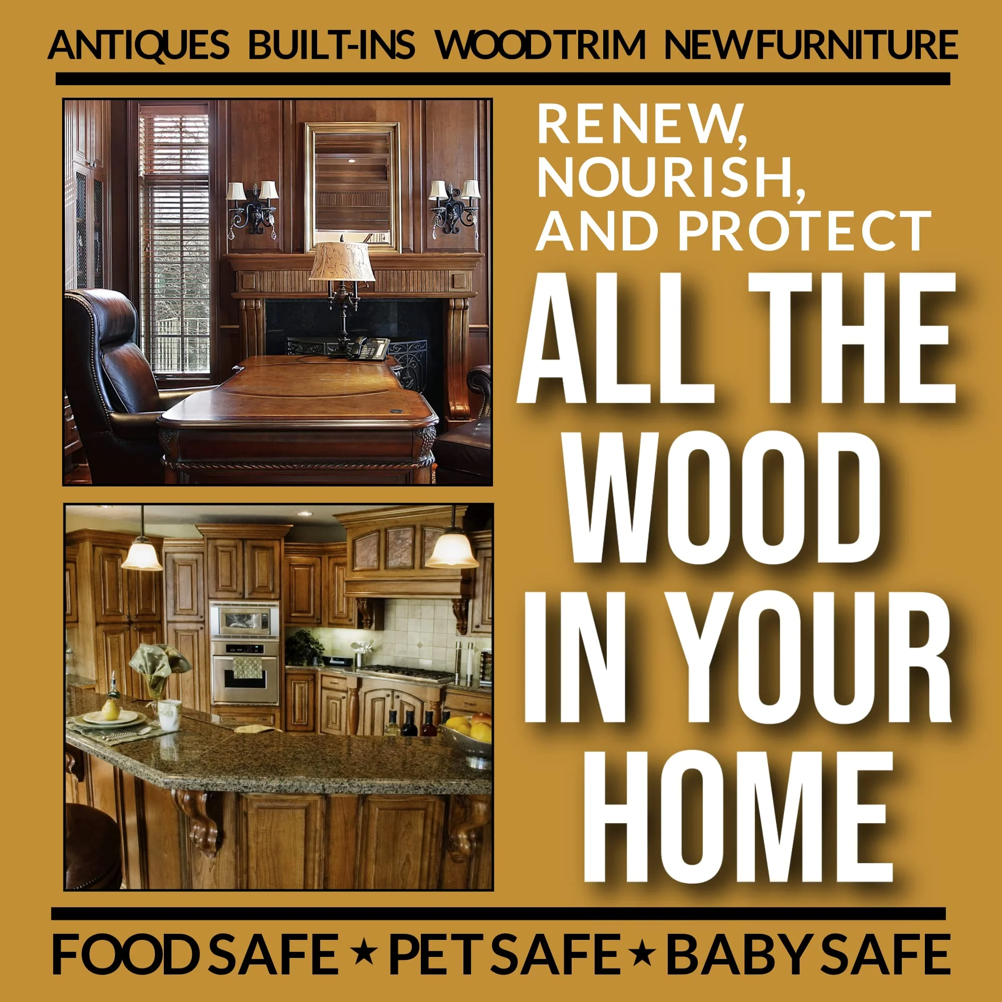 Daddy Van's All Natural Beeswax Furniture Polish – Unscented, Food-Safe Wood Wax for Furniture, Cabinets, Antiques & Butcher Blocks – Non-Toxic, Conditioning & Protective Finish for Wood Surfaces - Image 5