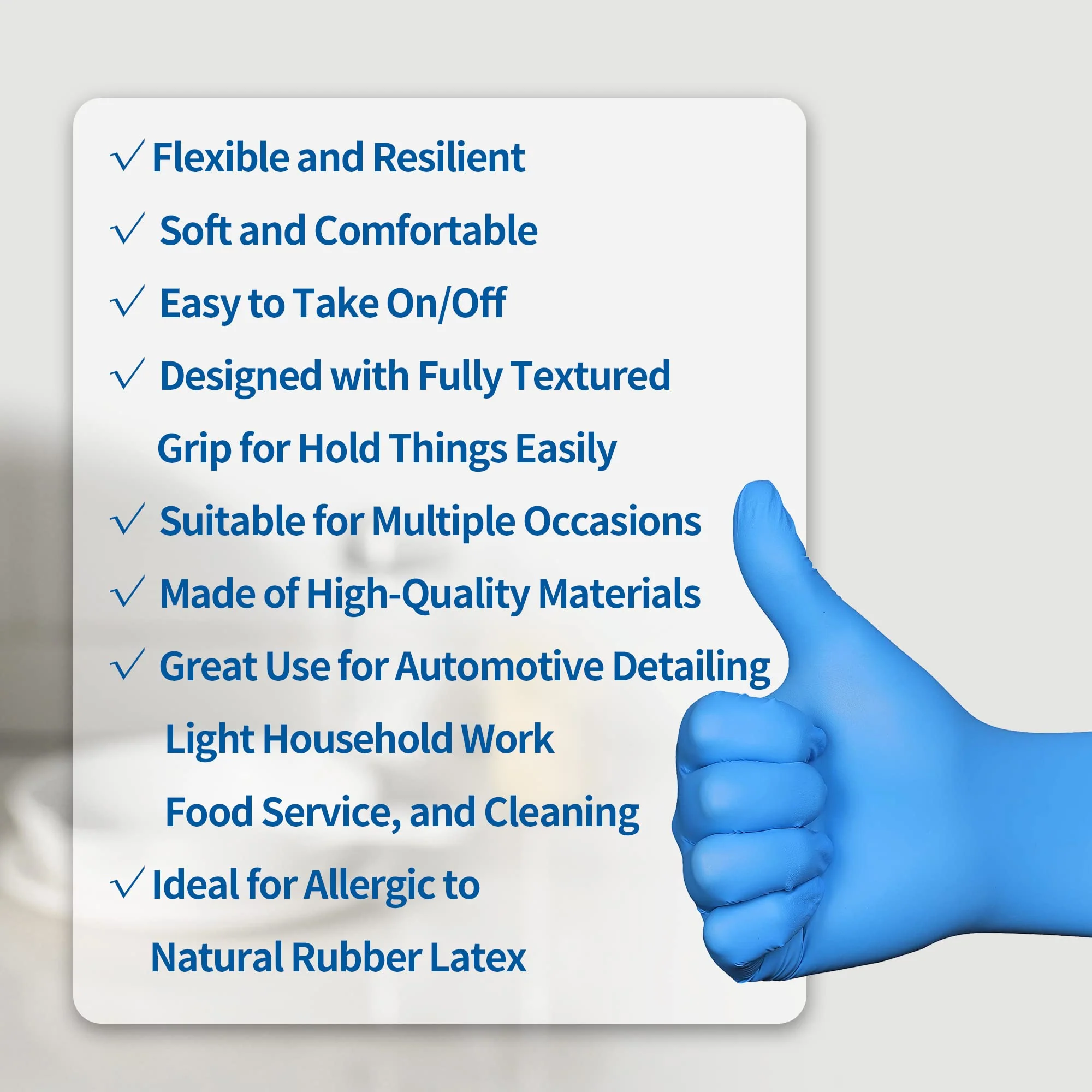 Daddy's Choice Small Nitrile Gloves Disposable Blue, No Latex, No Powder, Safe Working Gloves, 100pcs (Size Small) - Image 7